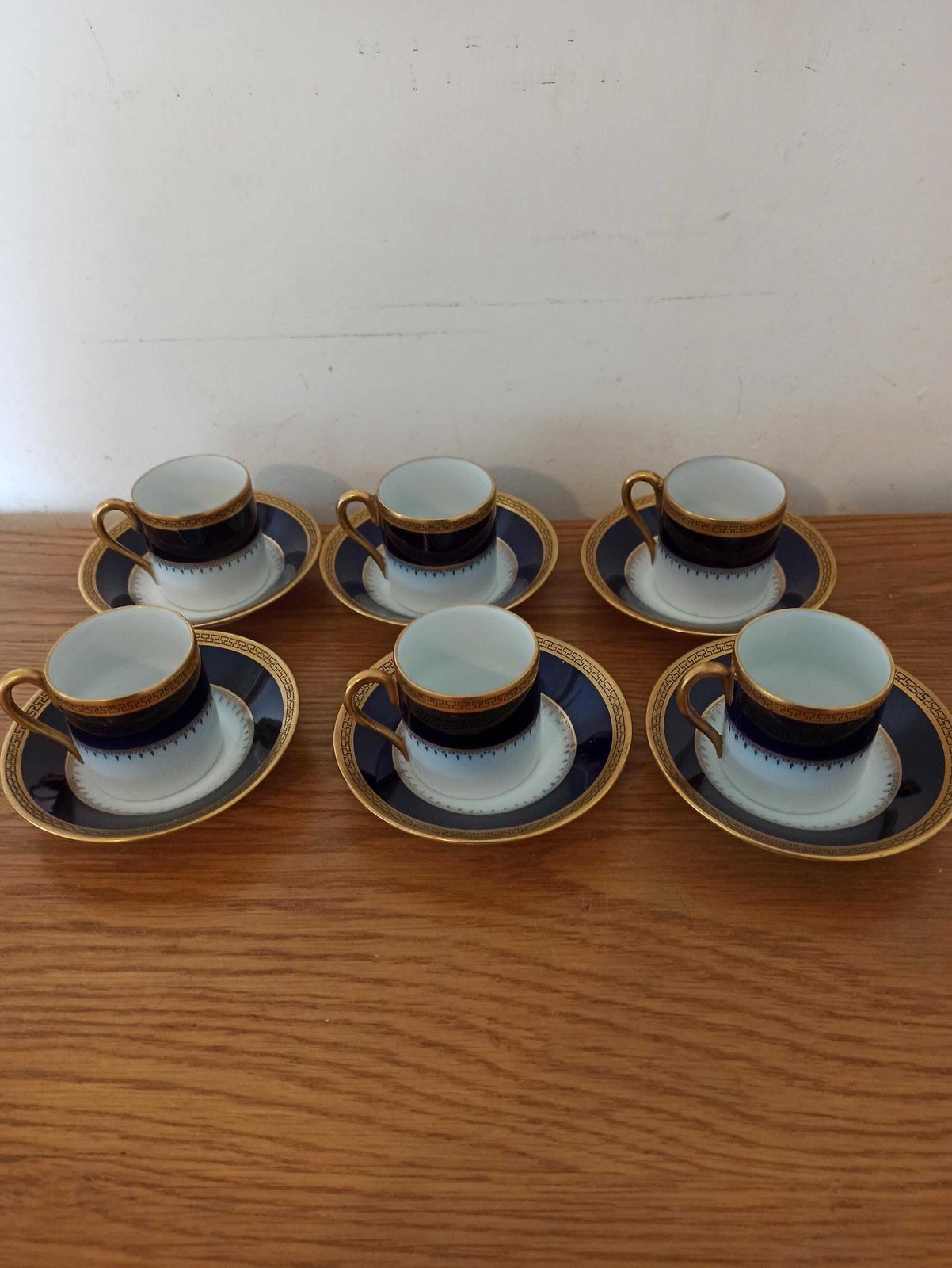 95.0 Vintage Epiag Royal, Cobalt Blue Small Cups And Saucers. Vintage. Very Good Condition. photo