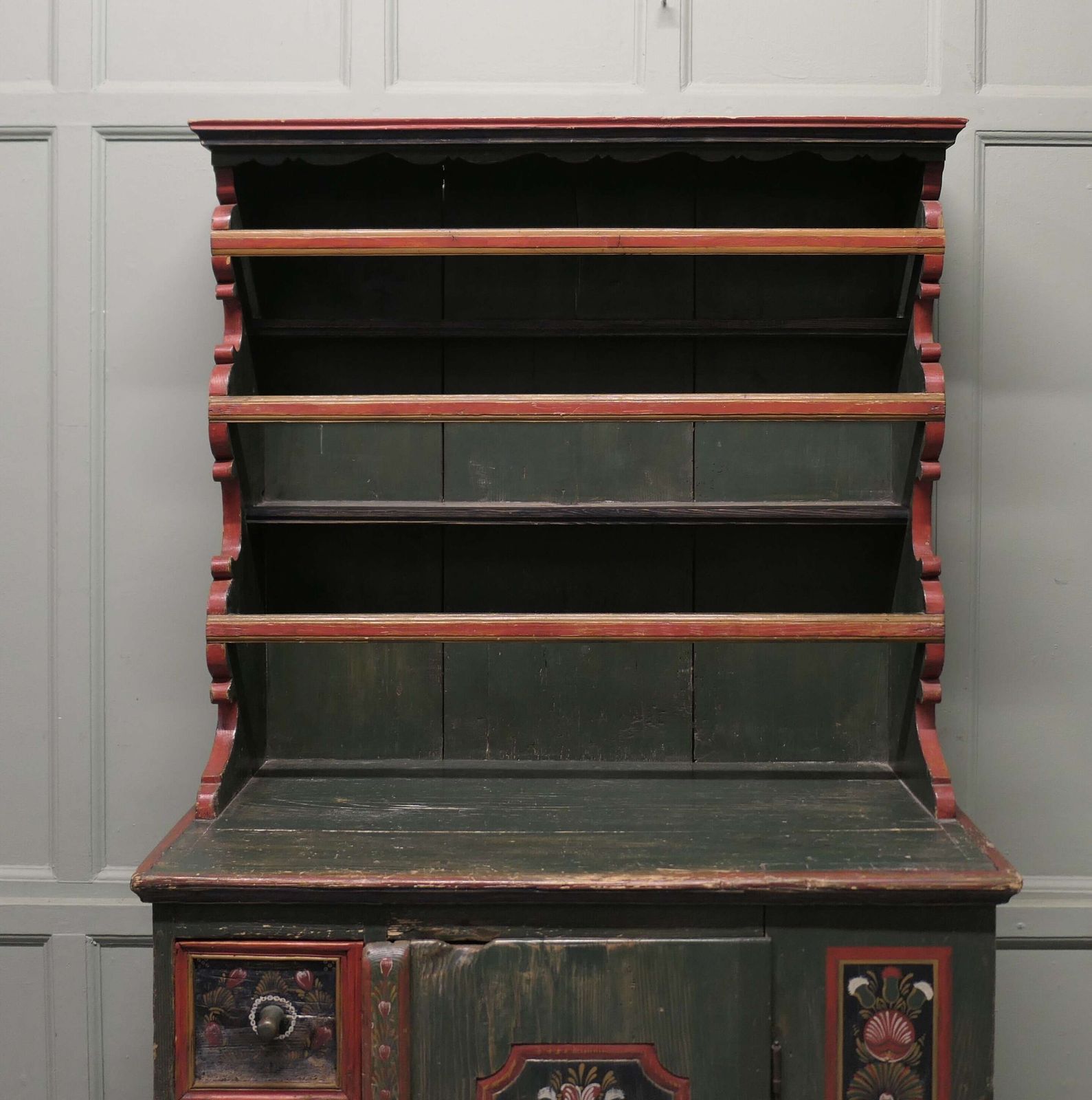 Folk Art Painted Pine Farmhouse Alpine Dresser An Original Hand Made photo Furniture