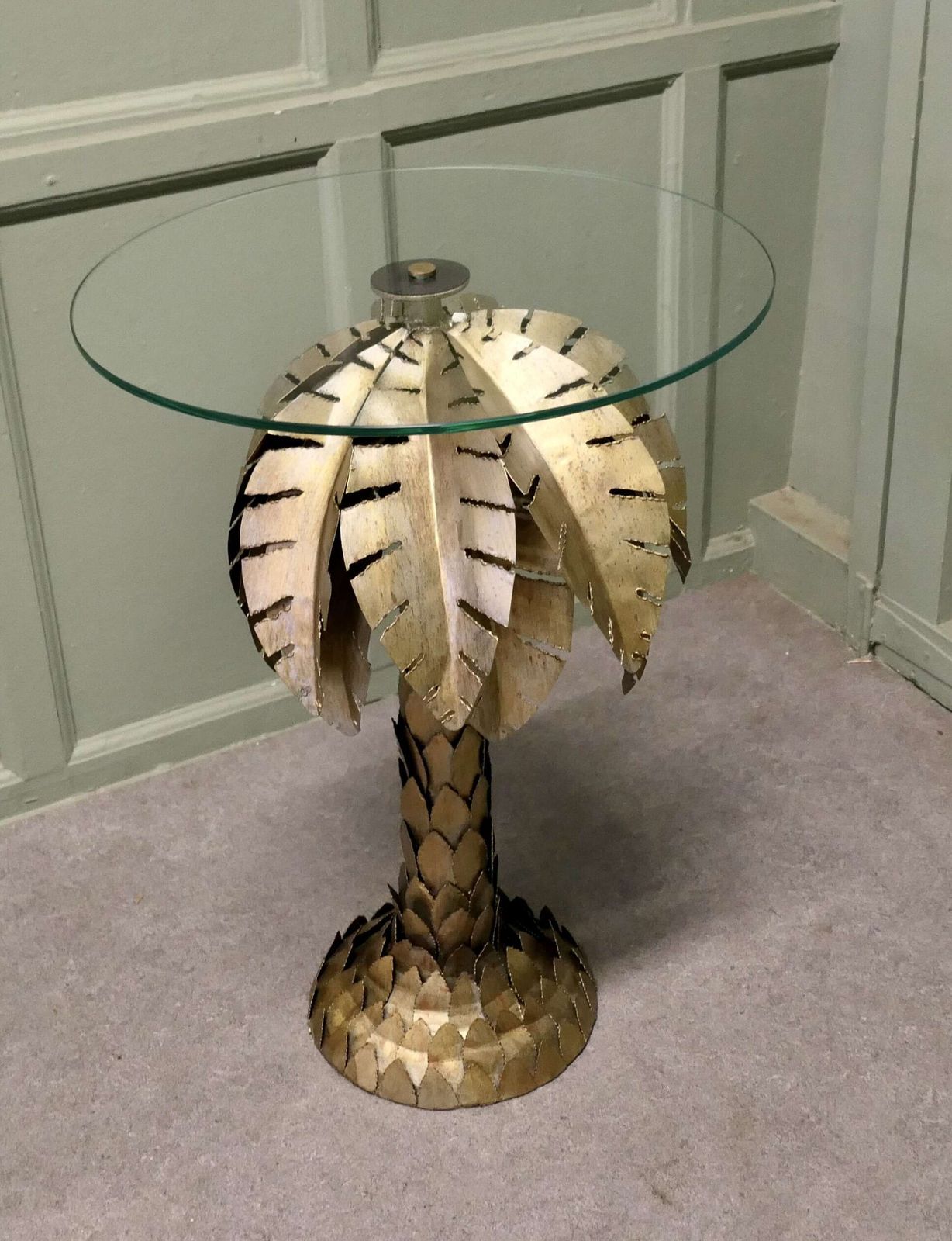 French Mason Jansen Style Palm Tree Tole Ware Table This Stunning Design Is Circa 1970