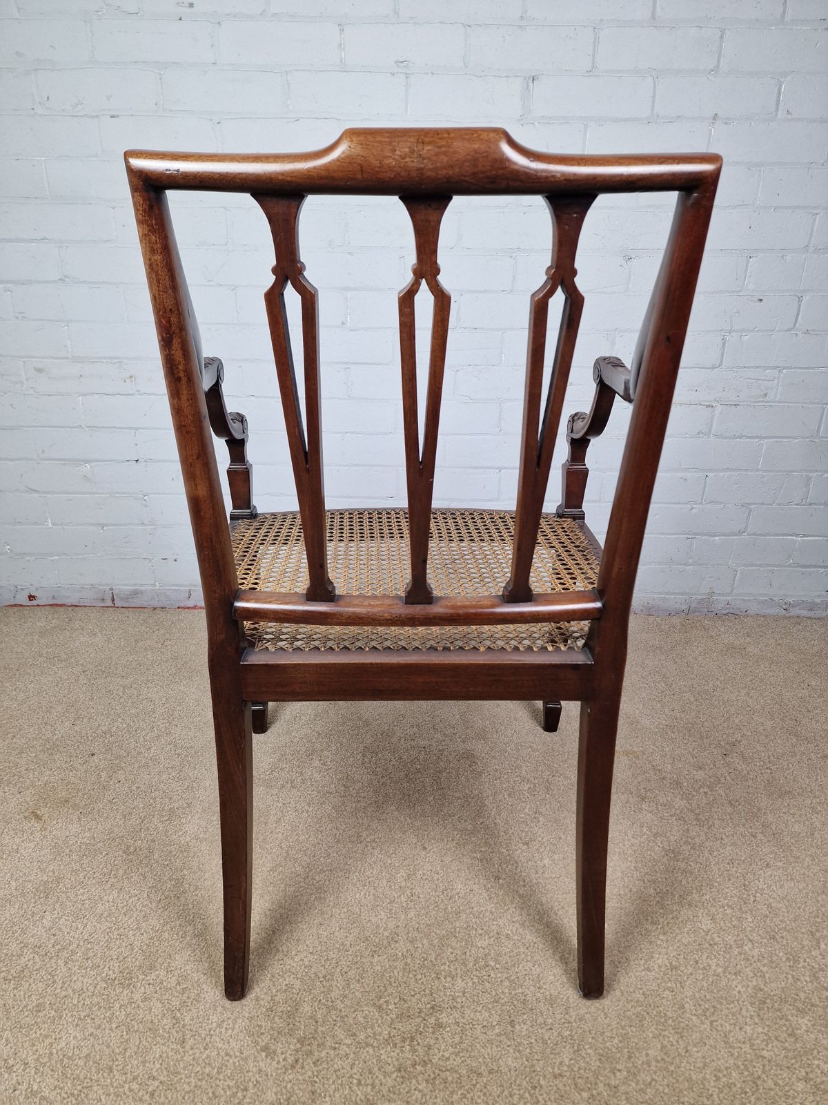 photo furniture Georgian Mahogany Open Armchair   Sheraton Period C.1795