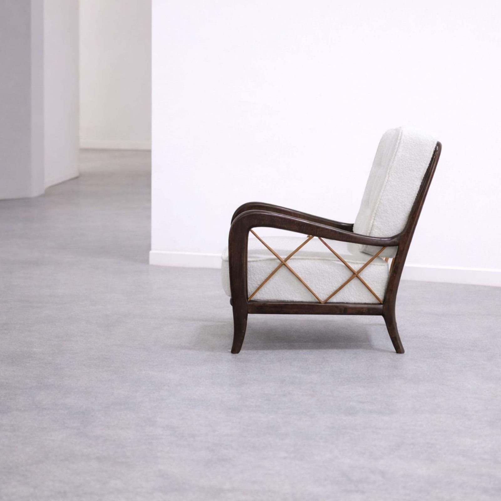 Pair Of Mid Century Armchairs In The Style Of Paolo Buffa, Italy 1940s photo buy