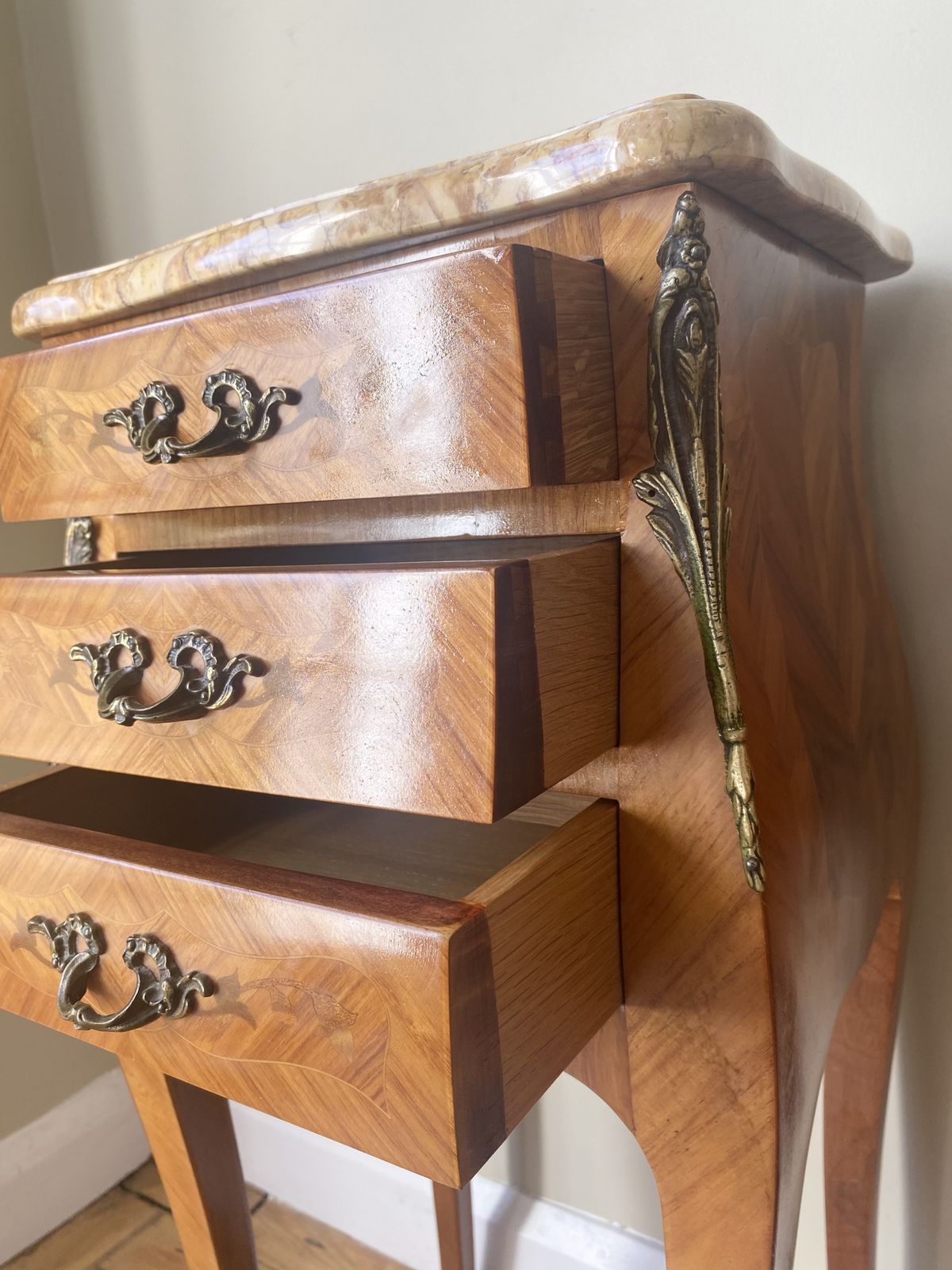 Pair Of French Louis XVI Bedside Tables With Marble Tops photo 850.0