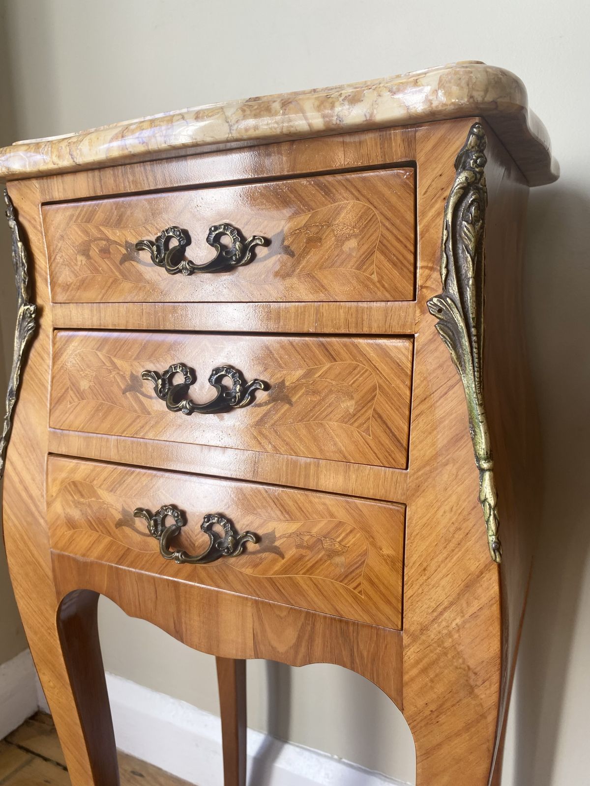 Pair Of French Louis XVI Bedside Tables With Marble Tops photo buy
