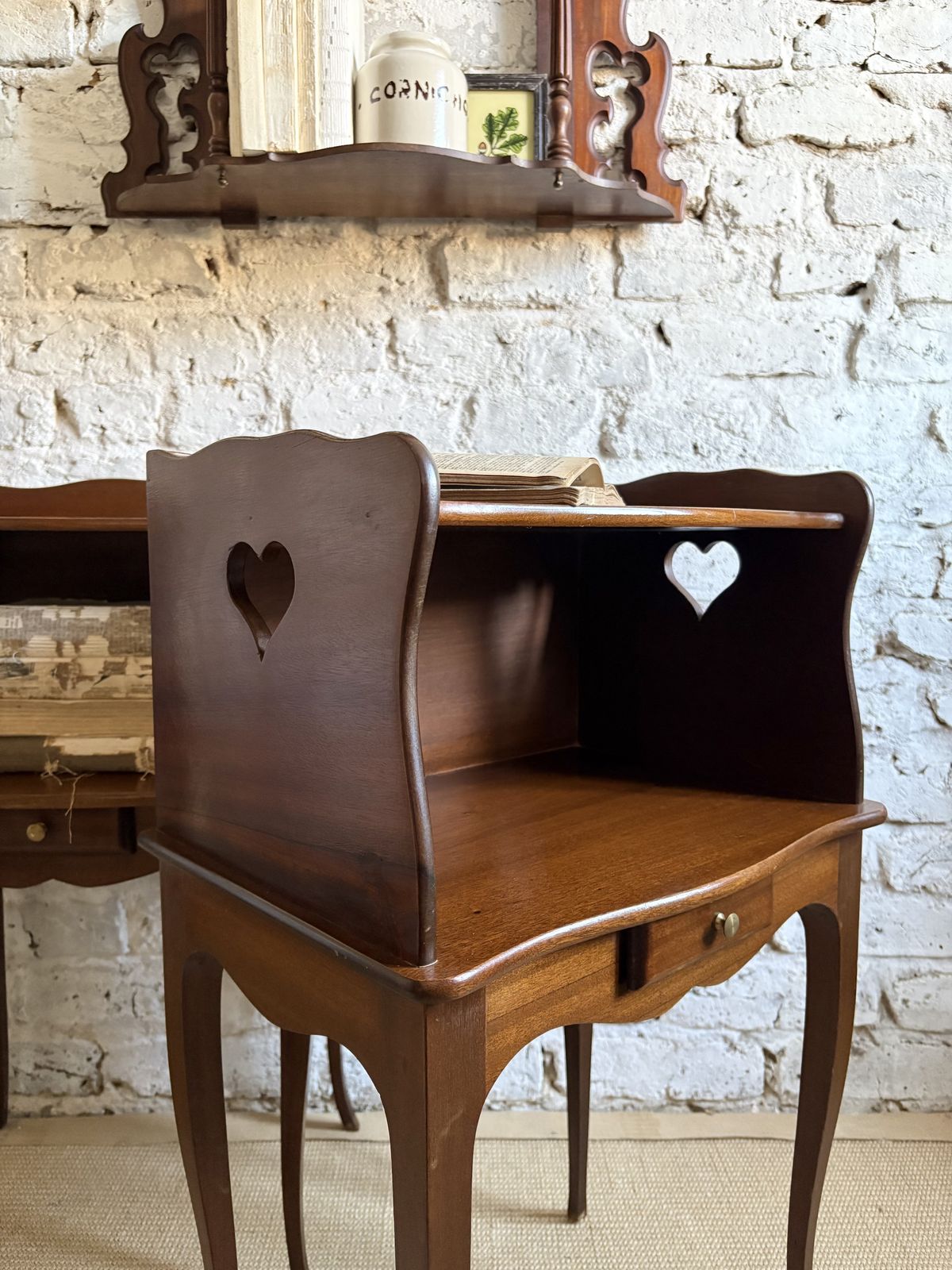 photo buy A Pair Of French Bedside Tables With Heart Cut Out Detail