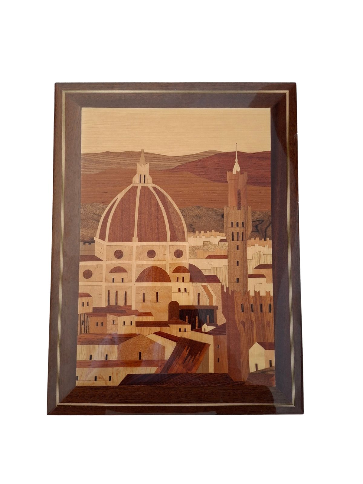 Quadro Intarsio Ligneo Artigianale Panorama Firenze (Cupola Brunelleschi) photo buy