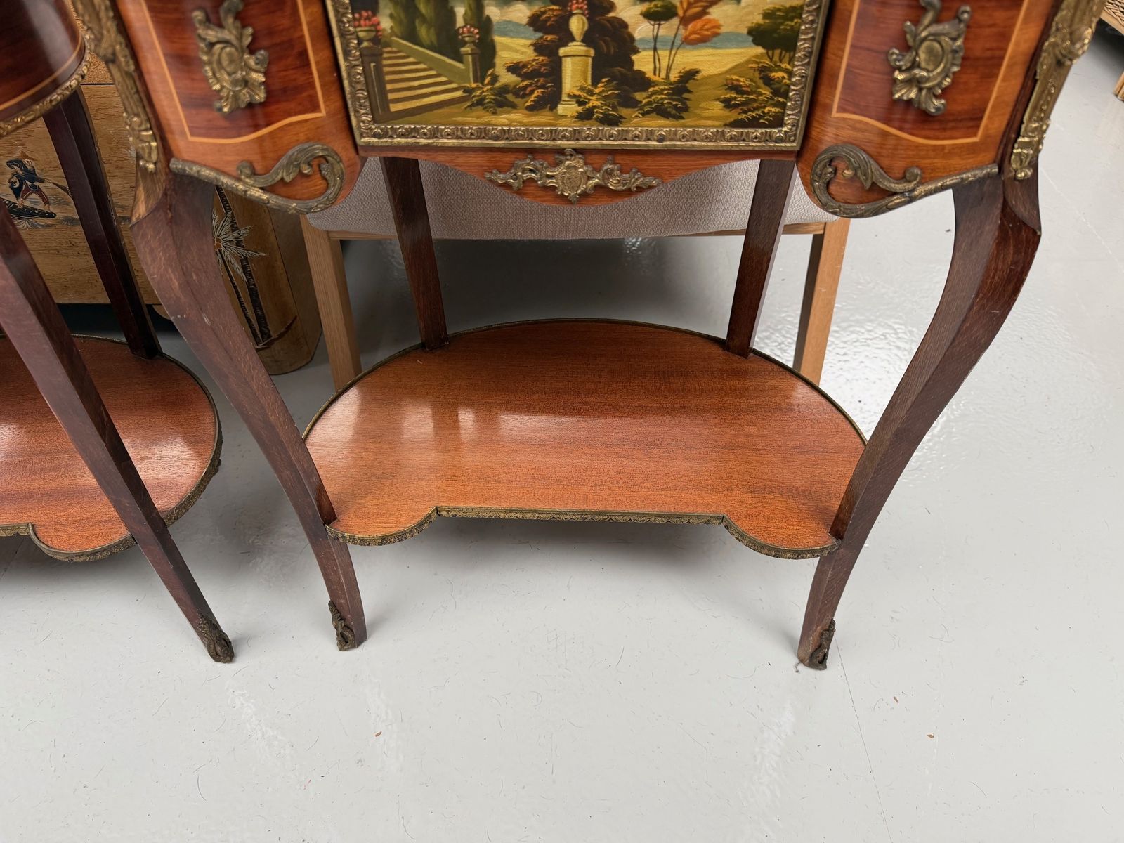 Pair Of French Marble Topped Kidney Shaped Side Tables photo buy