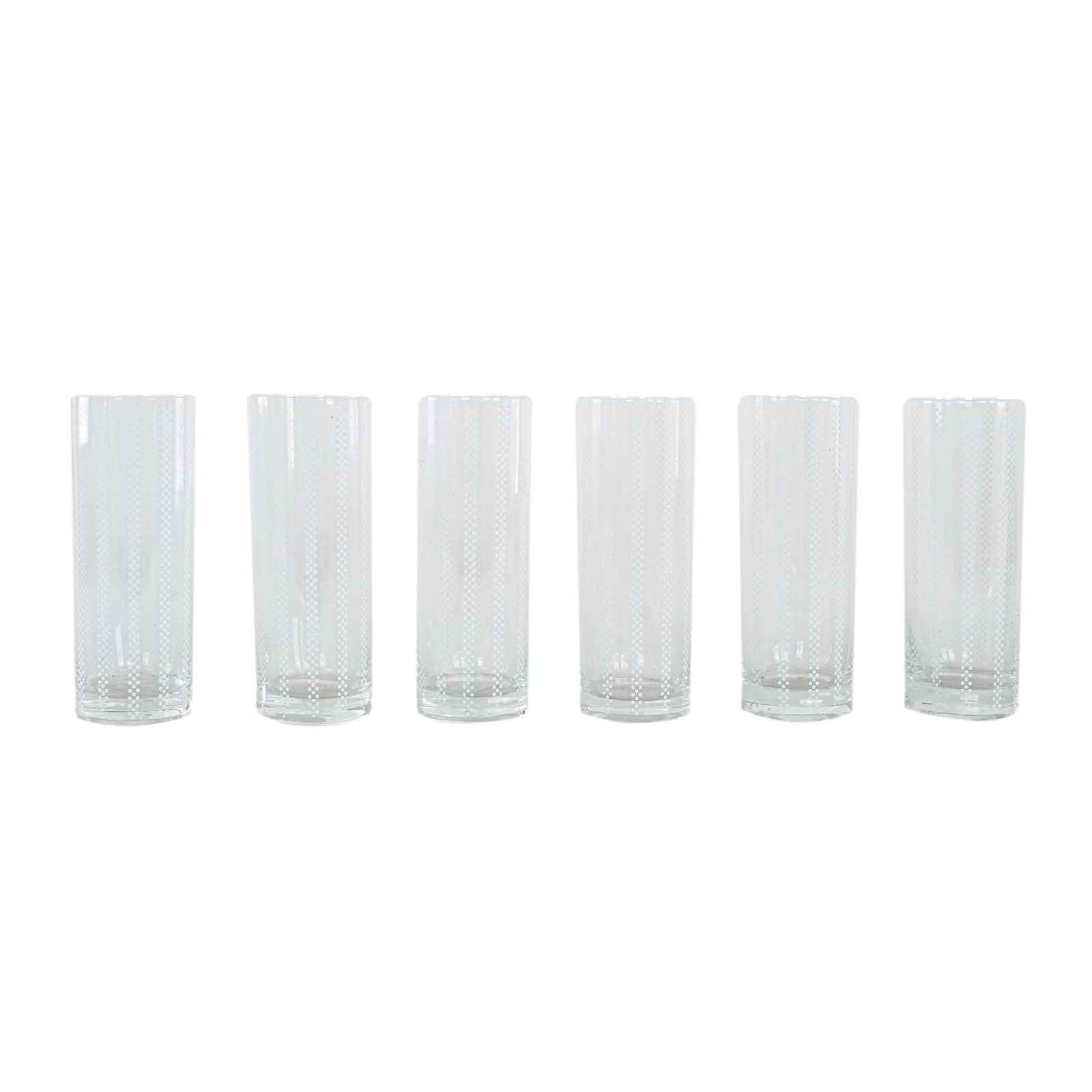 Set Of Six Glasses, Op Art, 1960s, Made In Italy