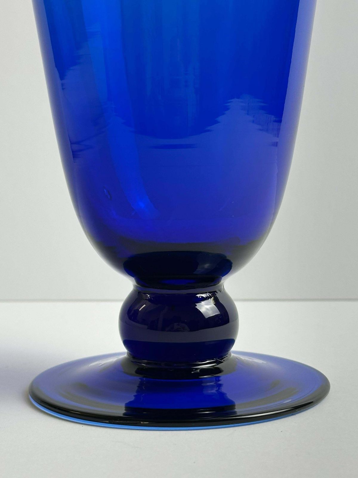 Cobalt Blue Trumpet Vase, Attributed To Empoli Glass, Italy, 1980s photo furniture