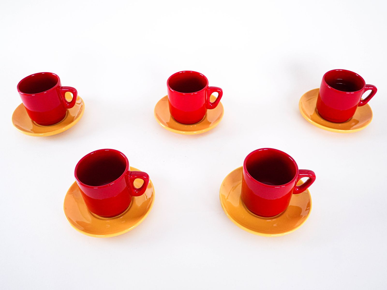 Set Of Ceramic Mugs, Italian Design, 1980s, Made In Italy photo vinterior