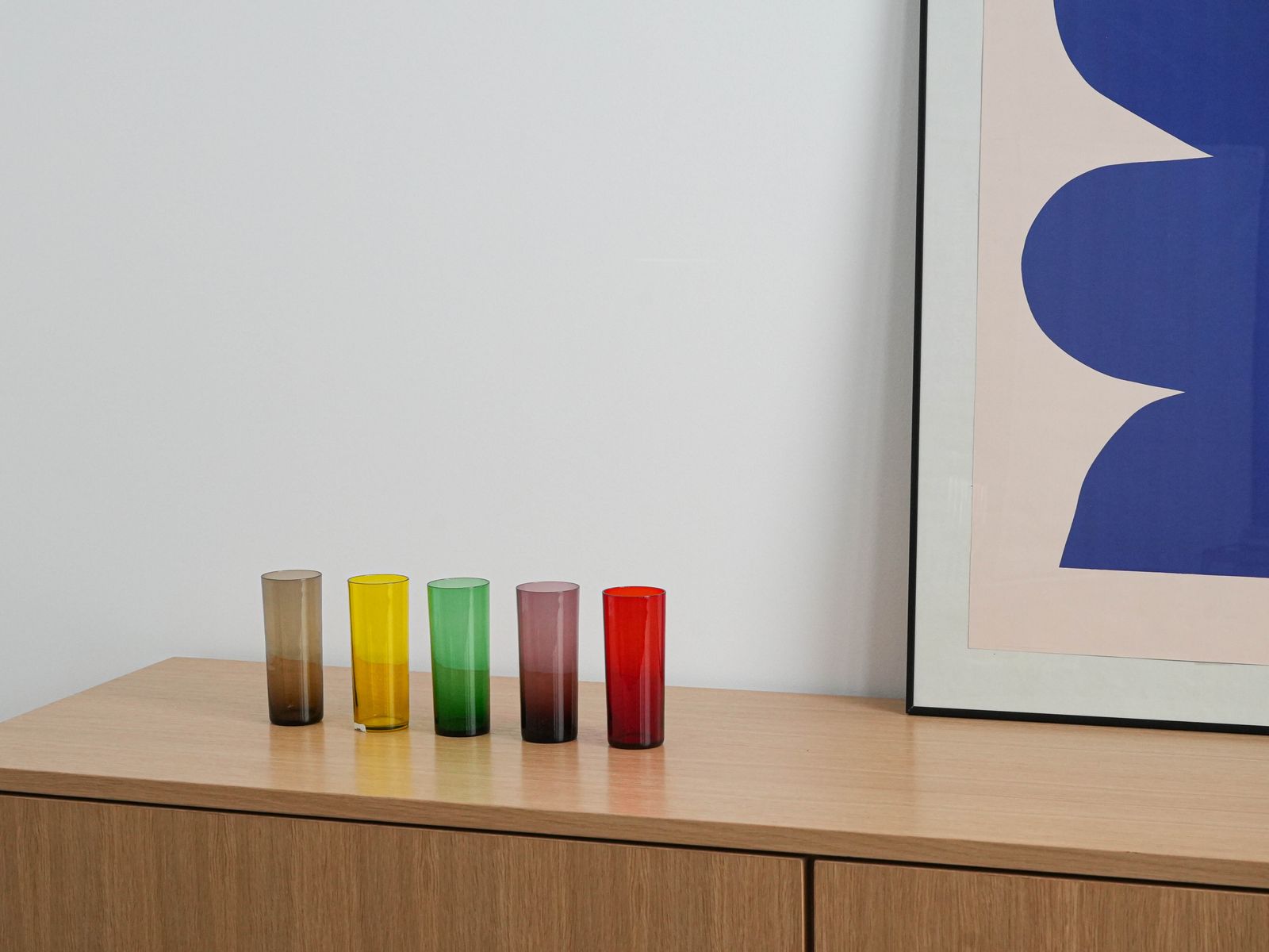 Set Of Coloured Glasses, Italian Design, 1960s, Made In Italy photo furniture