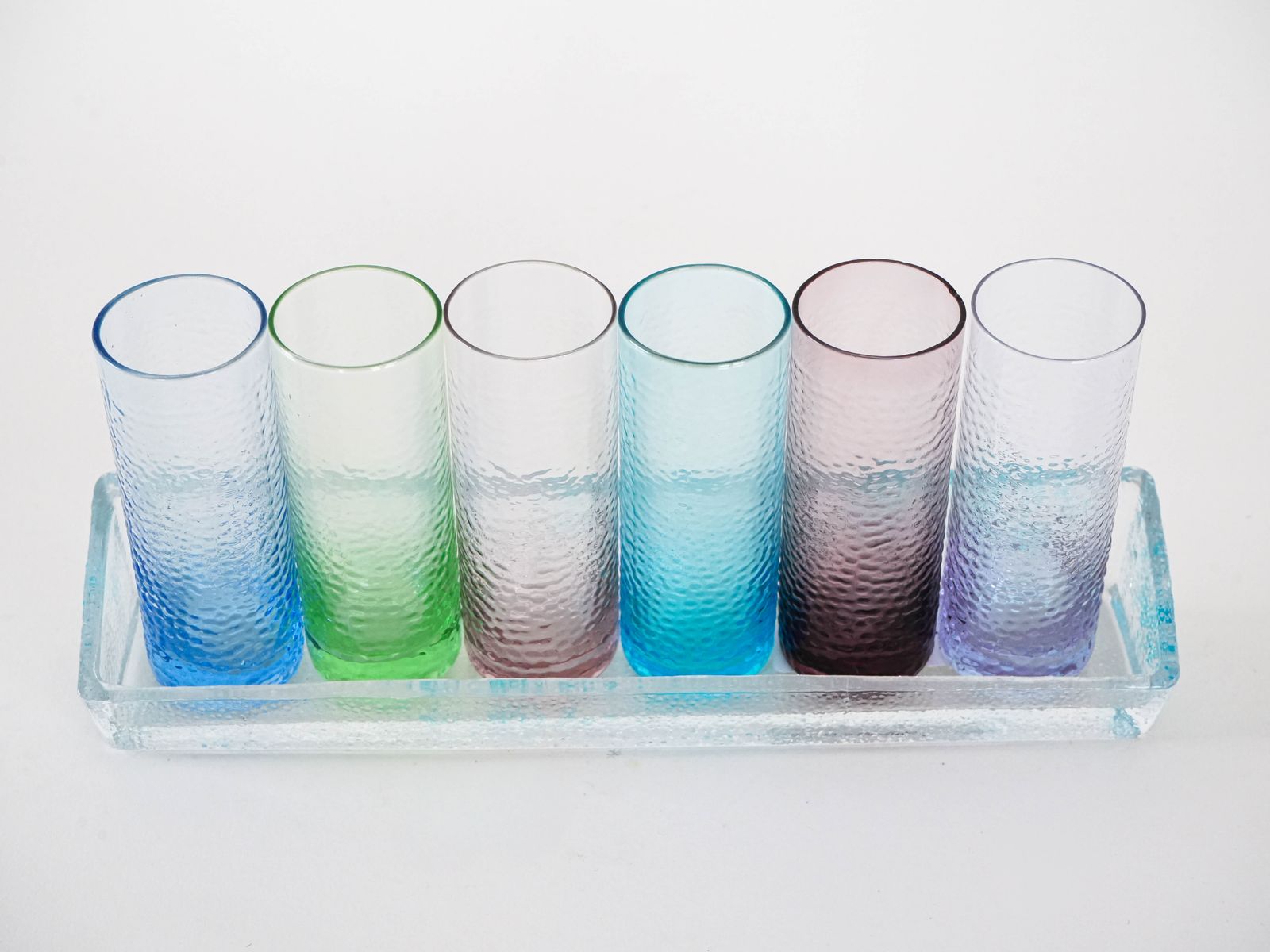 Set Of Glasses With A Tray, Italian Design, 1970s, Made In Italy photo vinterior
