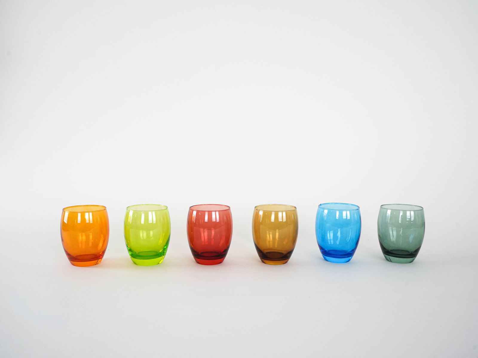 Set Of Colourful Glasses, Italian Design, 1970s, Made In Italy photo Home Decor