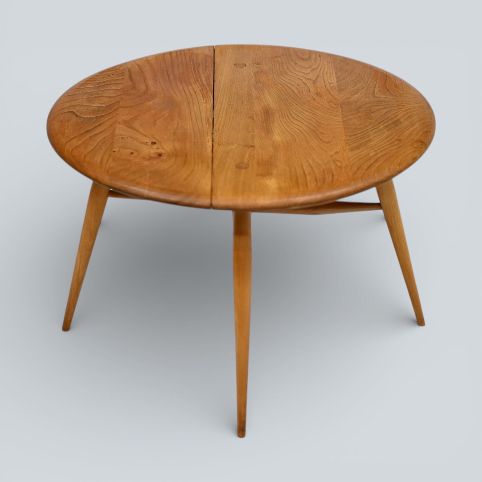 Ercol Round Coffee Table 1960s Retro Light Finish Free Uk Delivery photo vinterior