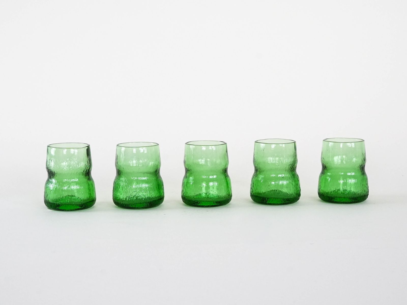 Set Of Green Glasses, Italian Design, 1970s, Made In Italy photo for sale