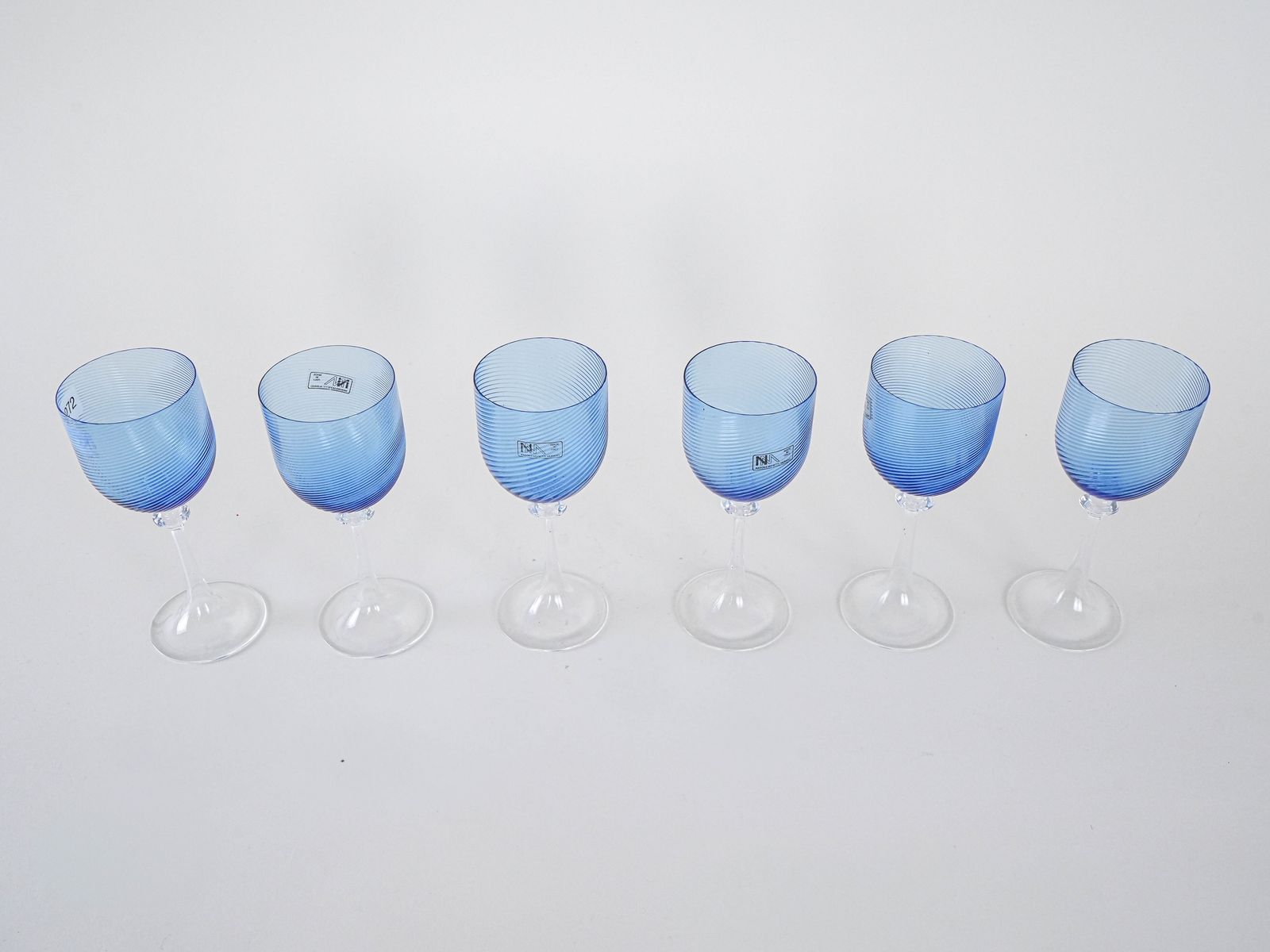 Set Of Blue Glasses, Murano Glass, Italian Design, 1970s, Made In Italy photo Home Decor