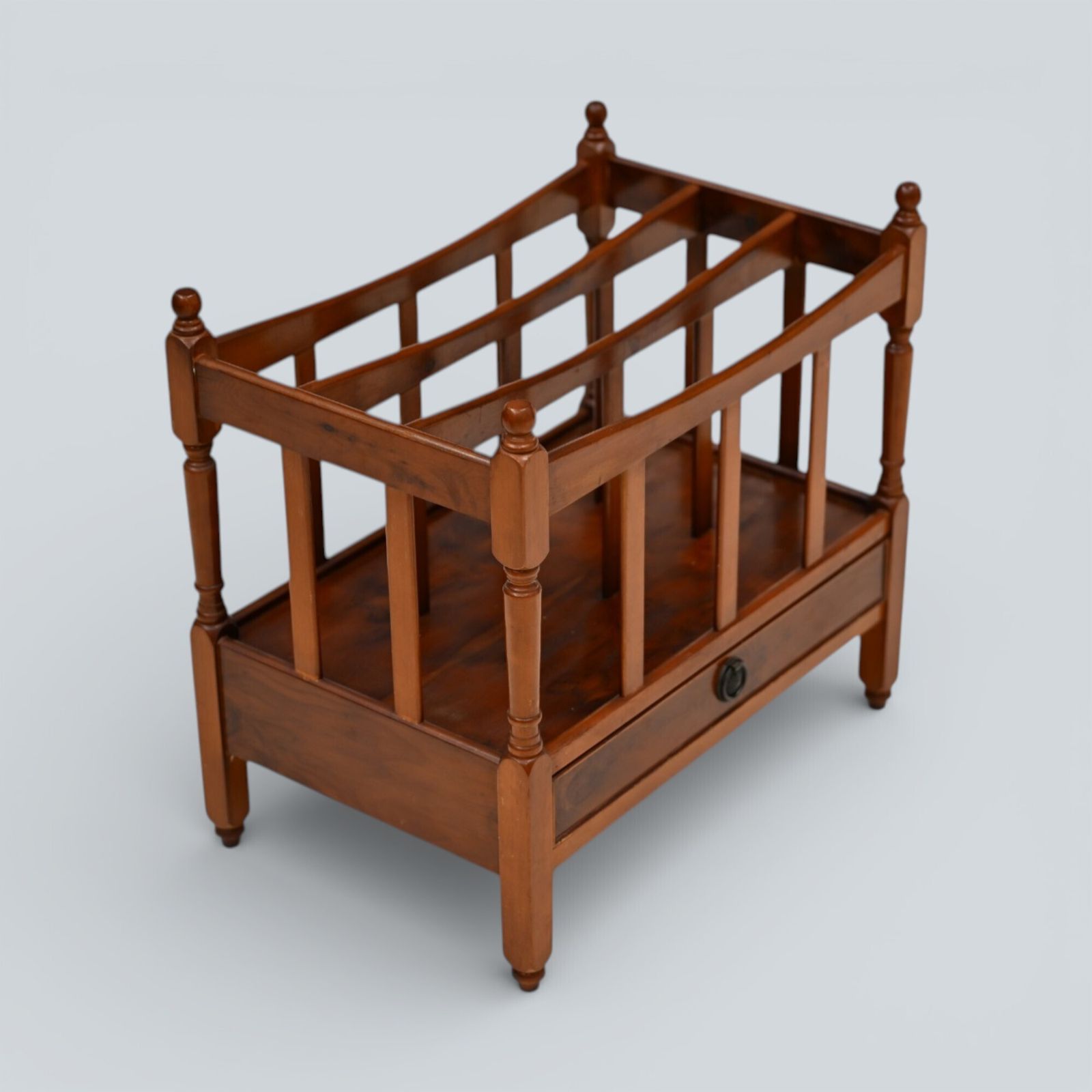 Mahogany/Teak Canterbury Magazine Paper Rack Free Nationwide Delivery photo vintage