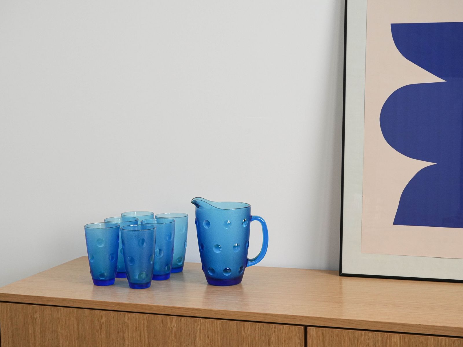 Set Of Glass And Jug, Italian Design, 1970s, Made In Italy photo furniture