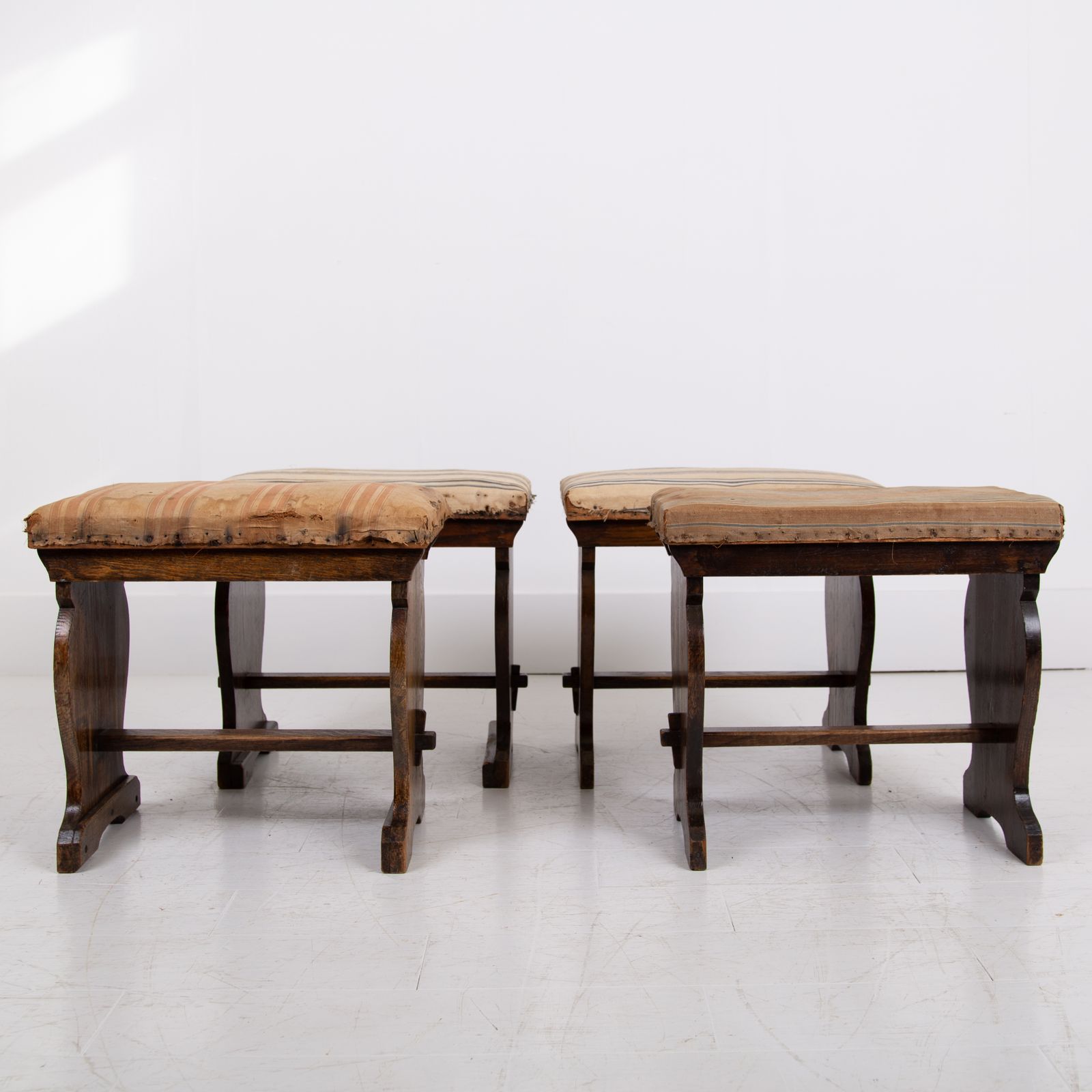 Pair Oak Arts And Crafts Low Stools We Have 2 Pairs photo for sale
