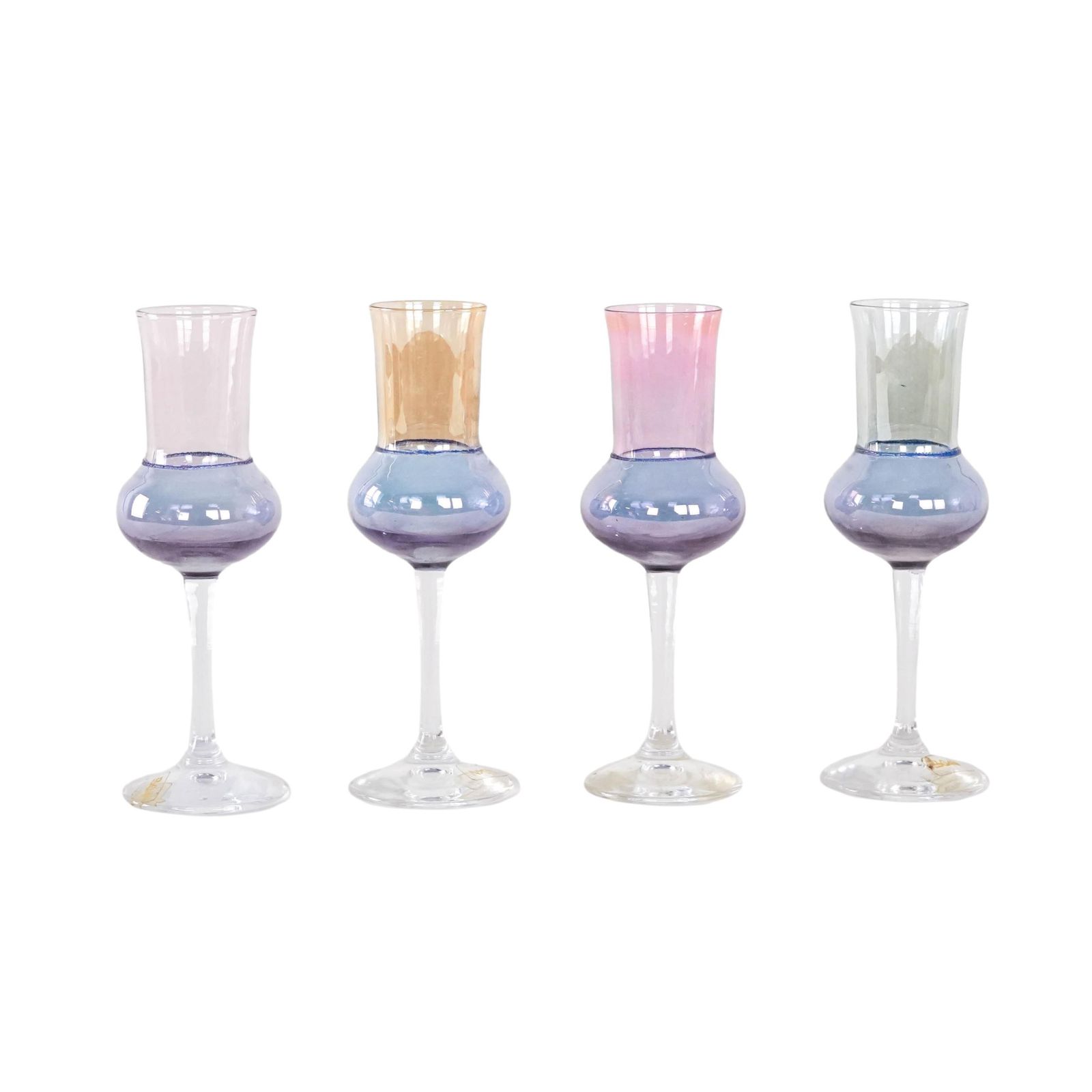 Set Of Pastel Coloured Glasses, Italian Design, 1970s, Made In Italy