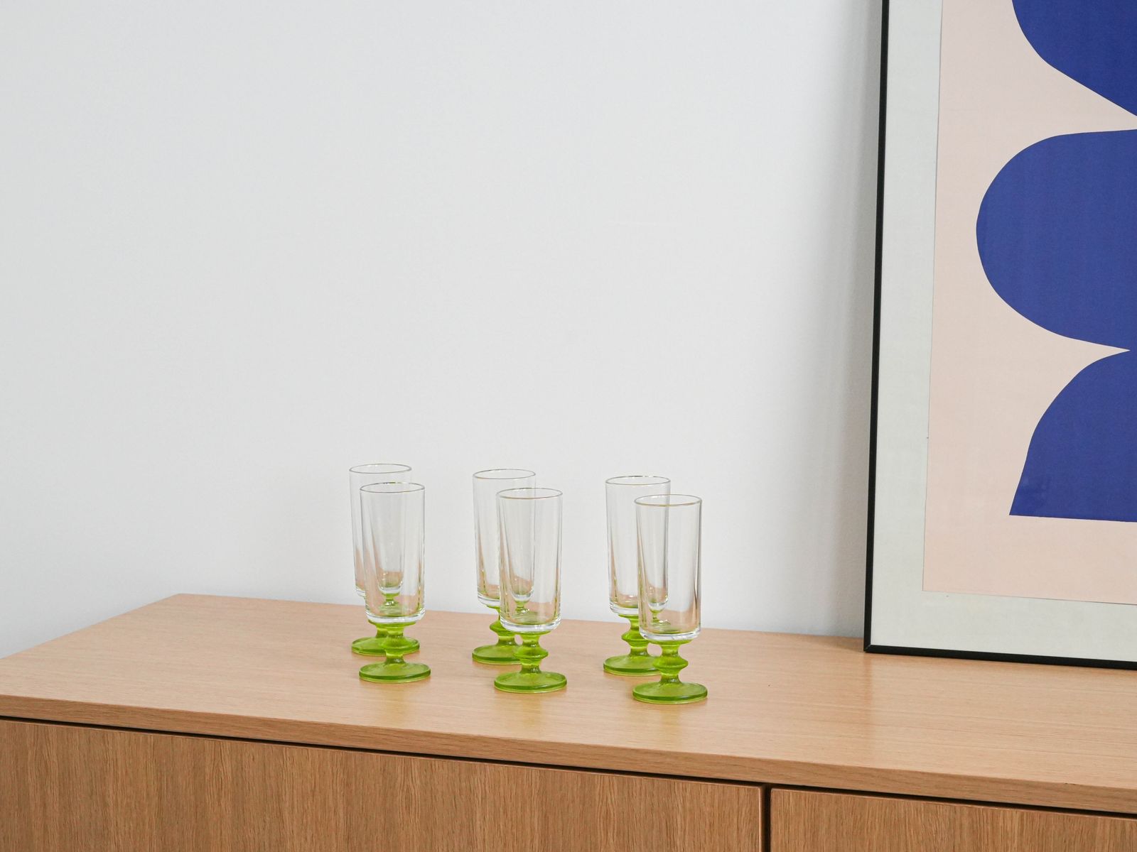 Set Of Six Glasses, Italian Design, 1970s, Made In Italy photo furniture