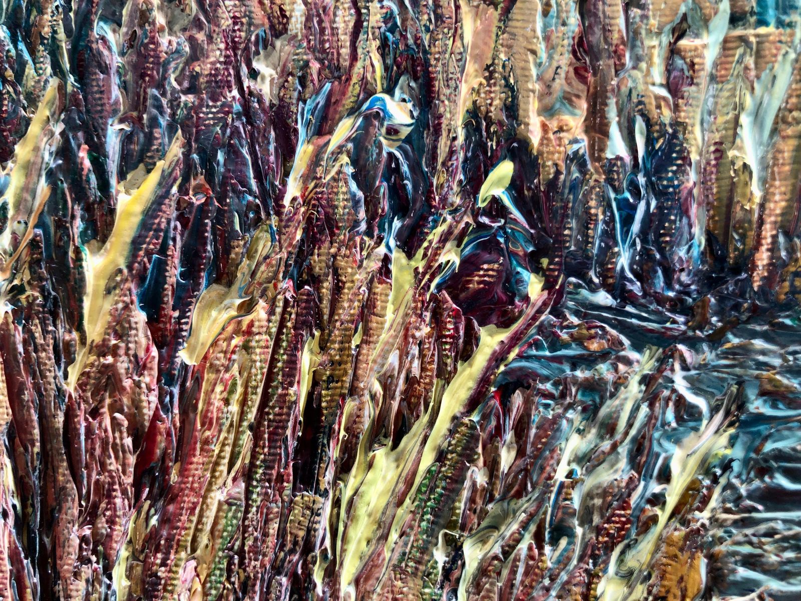 Angel Bertran Montserrat Mediterranean Marsh Landscape With Heavy Impasto Catalan Expressionist Oil Paint 1995s photo vinterior