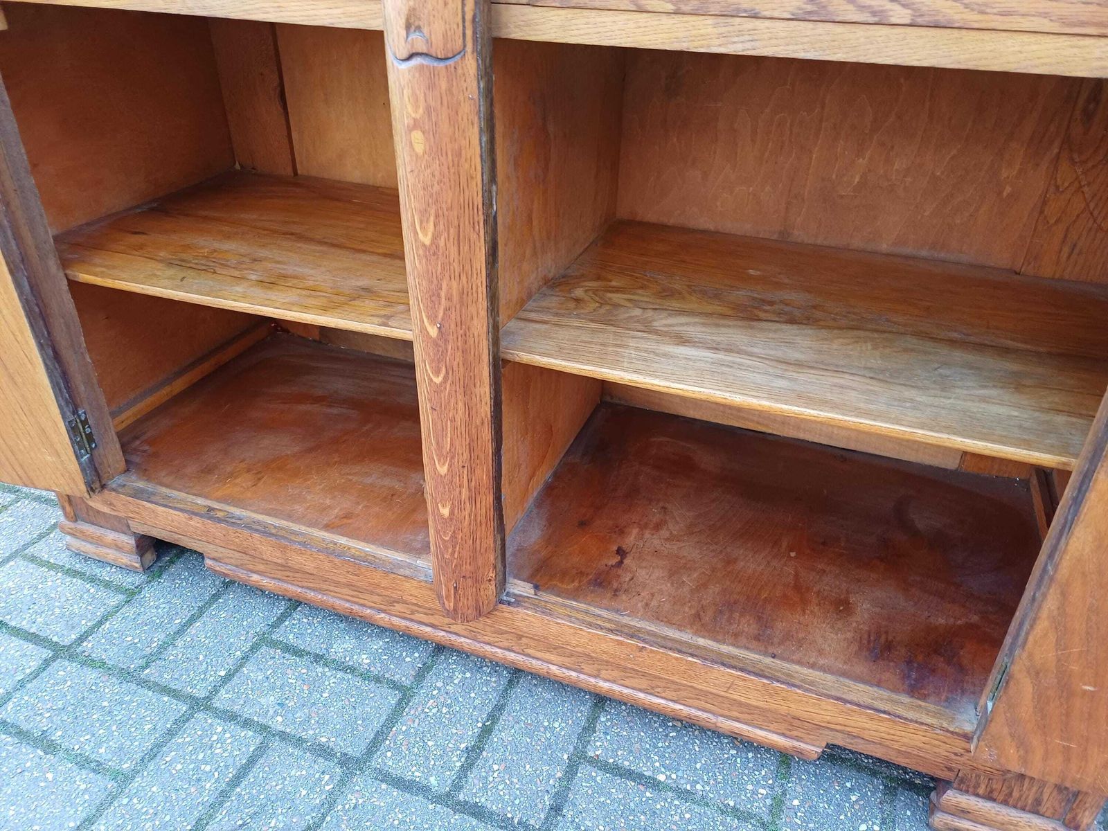 595.0 Art Deco Oak Sideboard Vintage Oak 1930s Oak Sideboard Retro Oak Storage Cabinet Art Deco Furniture photo