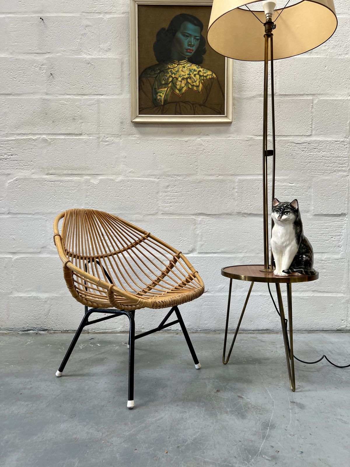 Rattan Cane Chair In The Manner Of Rohé Noordwolde, 1950s photo Furniture