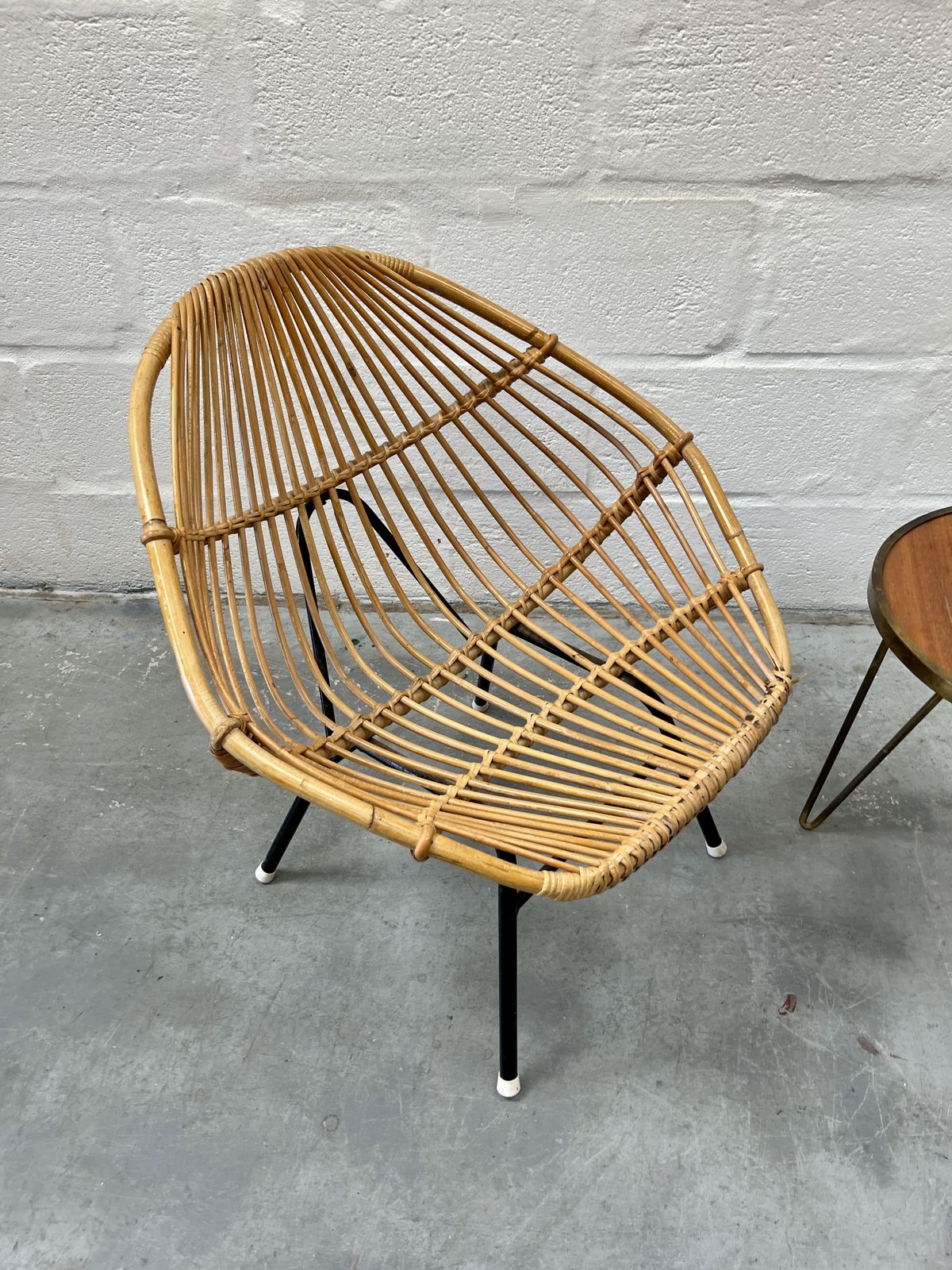 Rattan Cane Chair In The Manner Of Rohé Noordwolde, 1950s photo vinterior