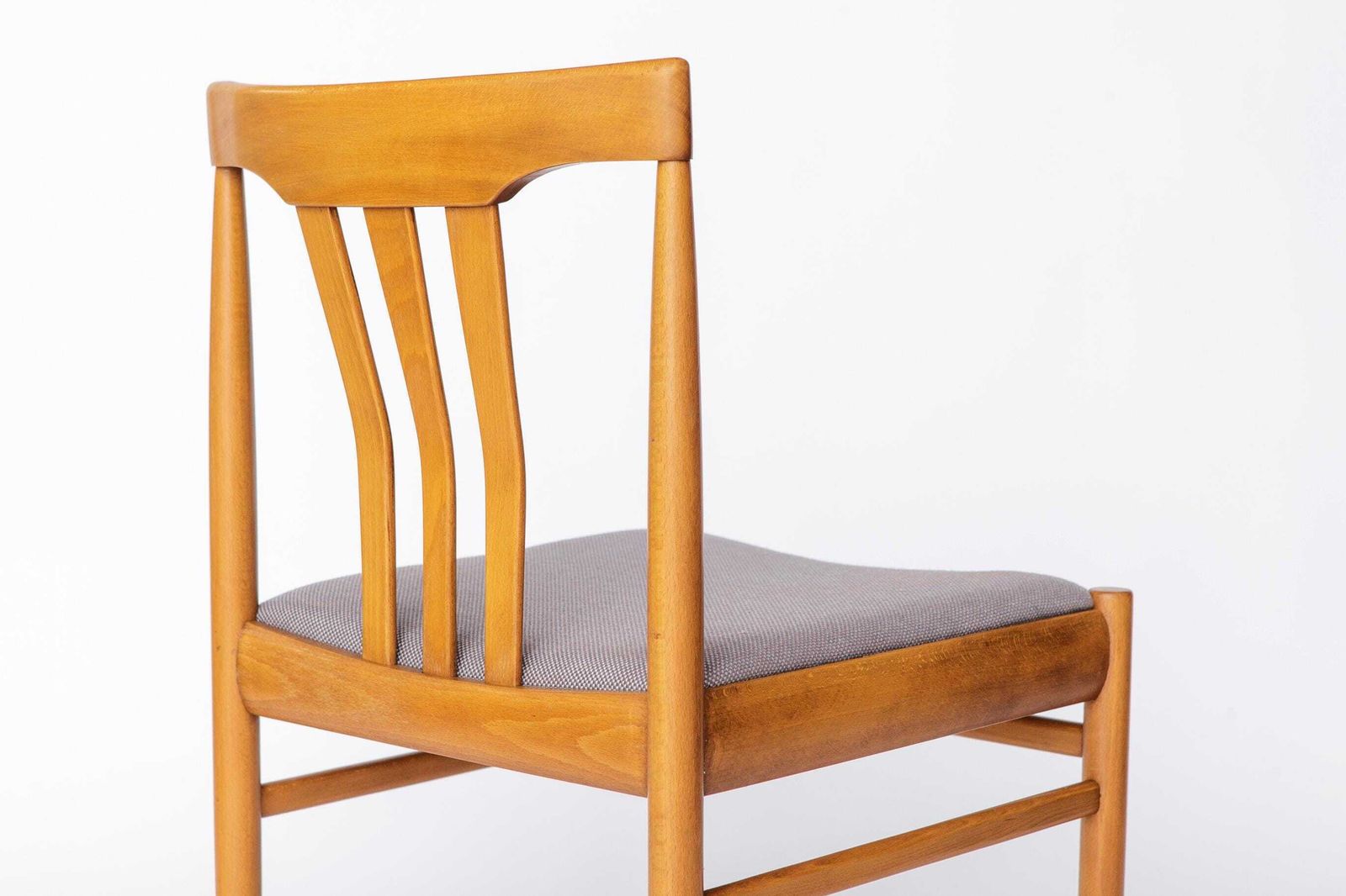 photo furniture Set Of 4 Vintage German Dining Chairs, 1960s, Beechwood Frame, Newly Upholstered In Light Blue Fabric, Mid Century Modern