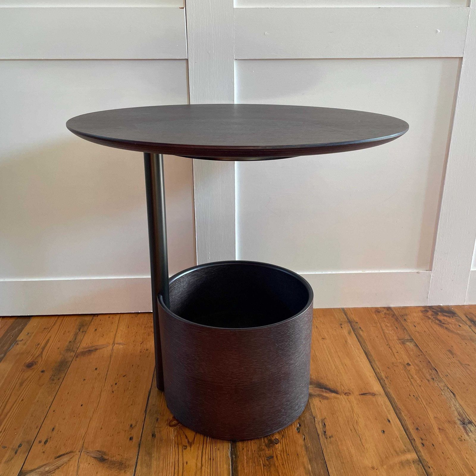Maze Parasol Coffee Table Small Dark Oak Round Top Modern Contemporary Scandinavian Style Antrei Hartikainen photo vinterior
