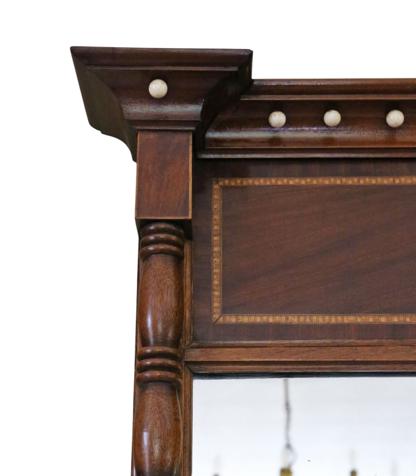 Antique 19th Century Mahogany Framed Pier Overmantle Wall Mirror – Fine Quality photo 1695.0