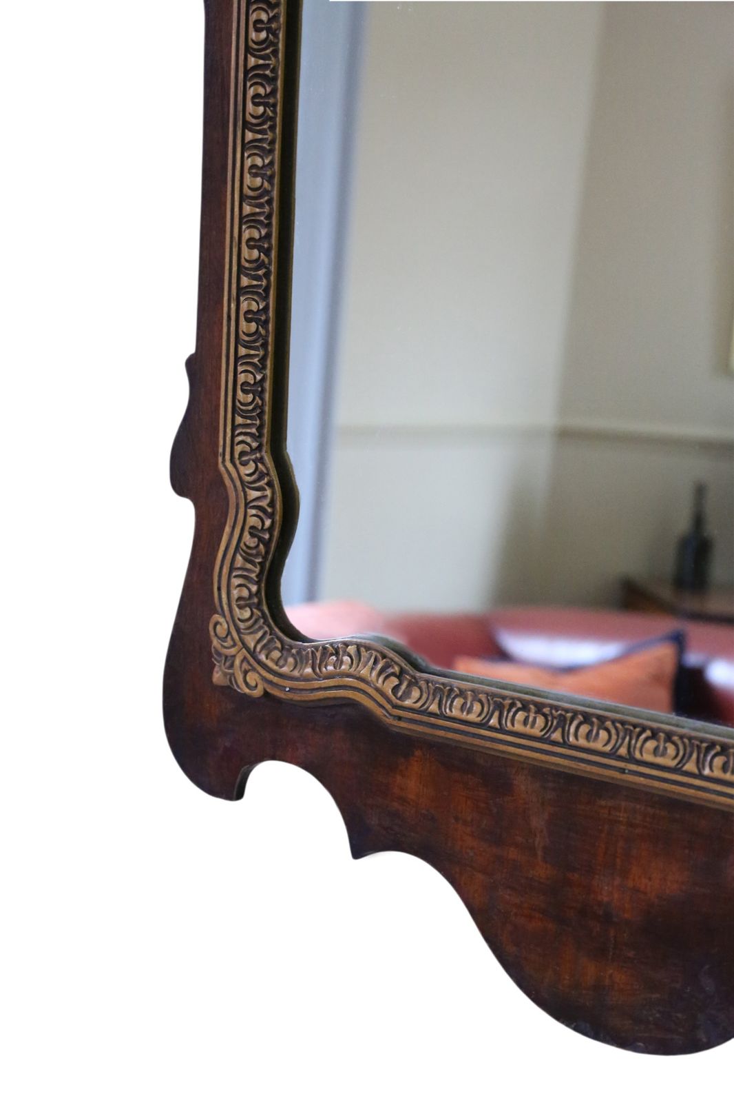Antique C.1920 Overmantle Wall Mirror – Gilt & Mahogany Veneer, Quality photo buy