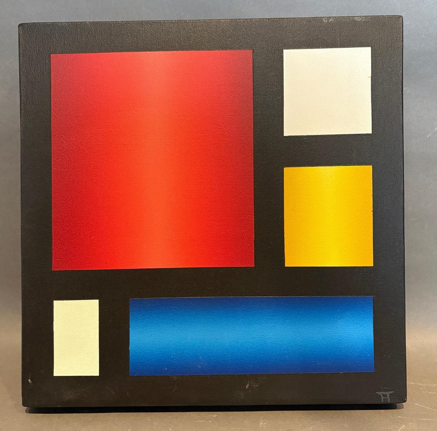 Francis Tansey (Irish)  B1959 Oil On Canvas 'Homage To Mondrian' Signed &  Dated