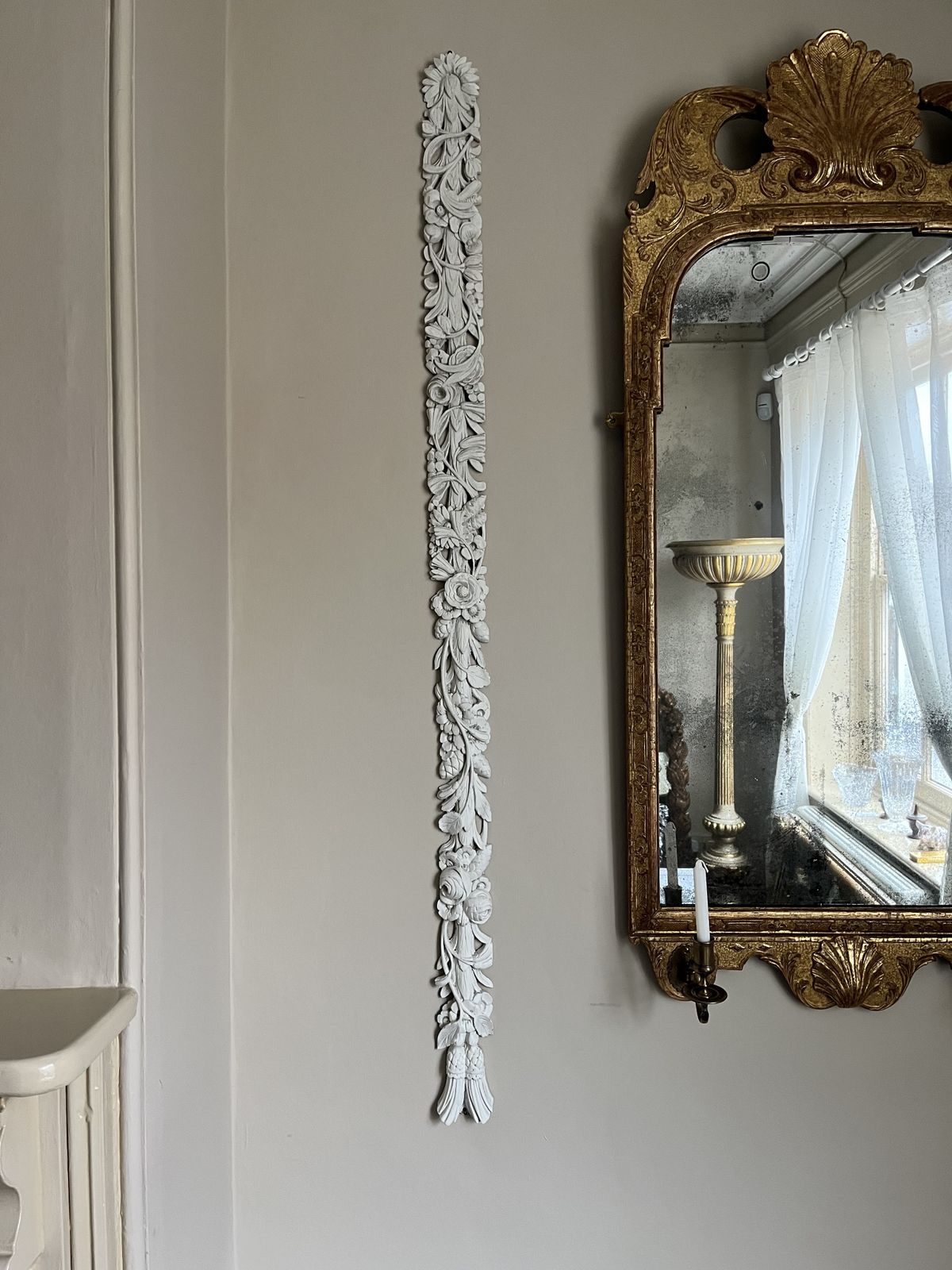 A Decorative Pair Of 19th Century Carved And Painted Wall Drops photo 2450.0