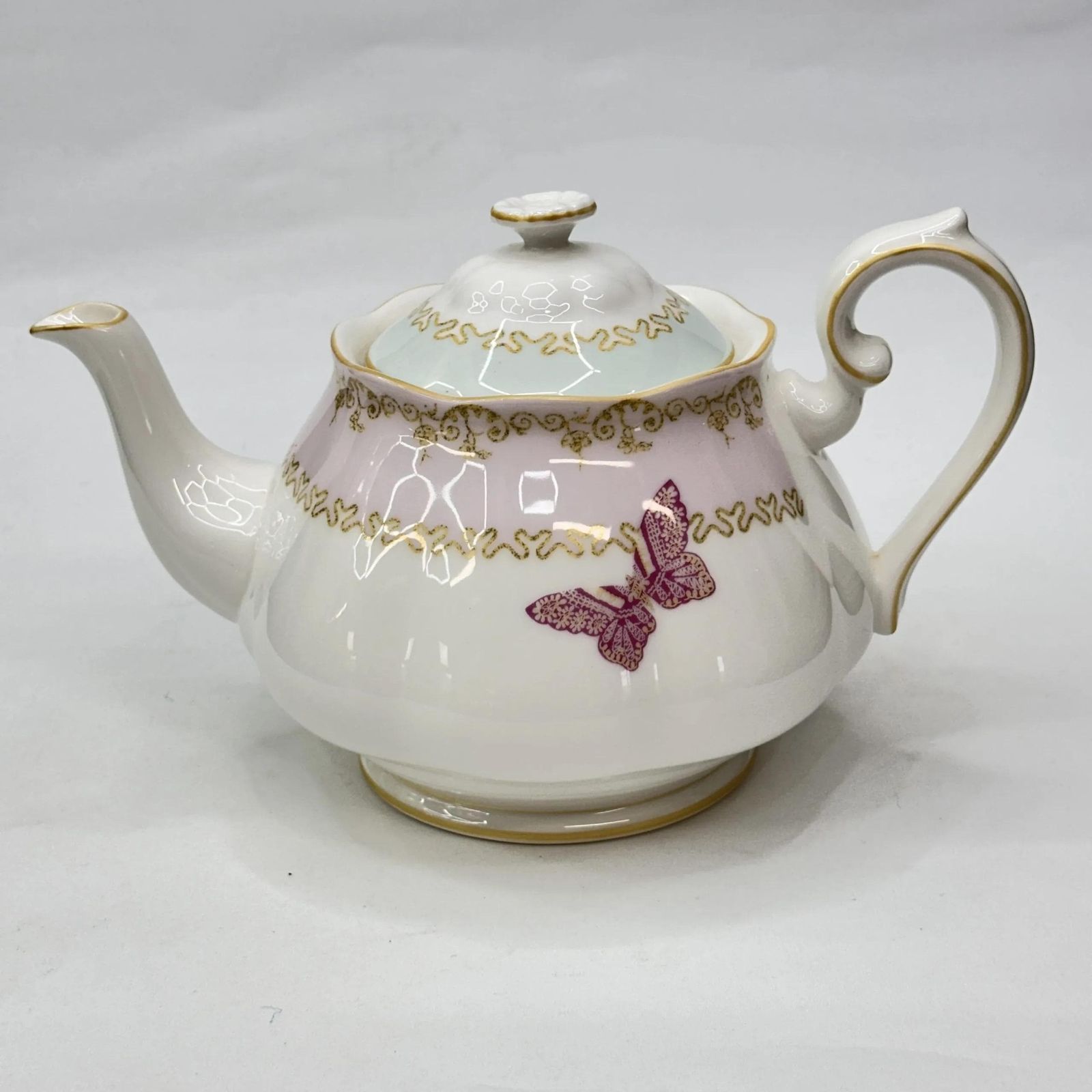 Rare Royal Albert Zandra Rhodes Teapot My Favourite Things Butterfly Pink 2005 photo Home Decor