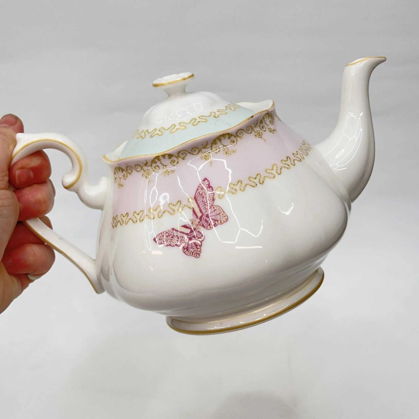 photo buy Rare Royal Albert Zandra Rhodes Teapot My Favourite Things Butterfly Pink 2005