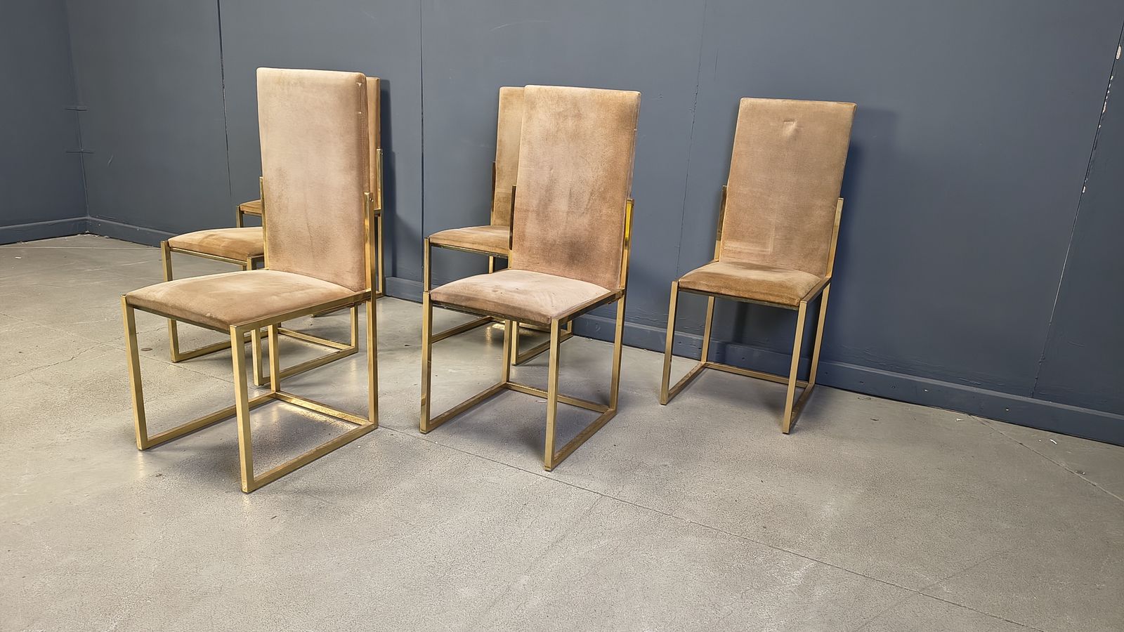 photo furniture Brass Dining Chairs By Belgochrom, 1970s   Set Of 6