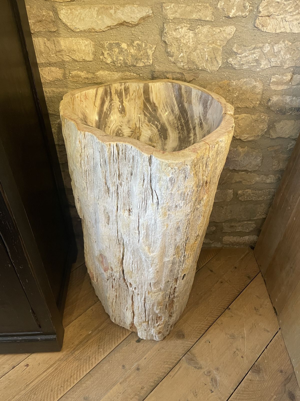 Pedestal Petrified Fossil Wood Freestanding Washbasin/ Sink photo for sale