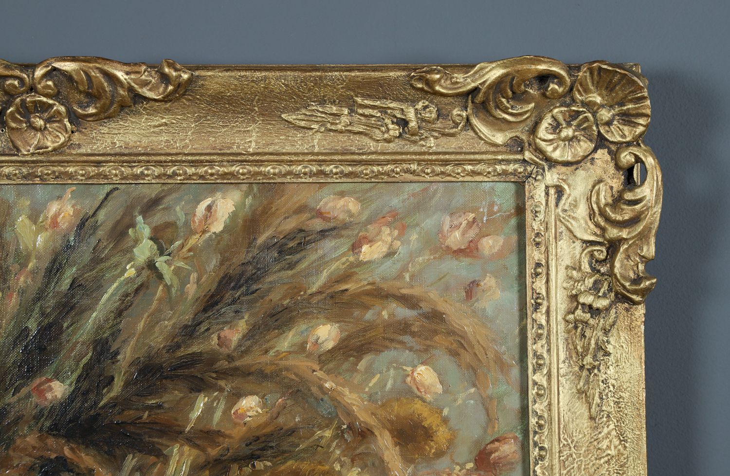 Large Mid Century Belgium Impressionist Oil Painting Of A Floral Display By Amile Coppieters (Circa 1961) photo 975.0