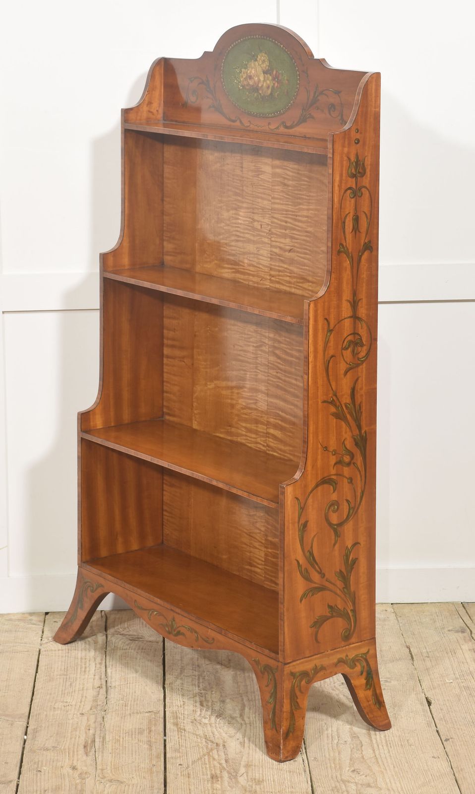 Satinwood Aesthetic Movement Open Bookcase photo for sale