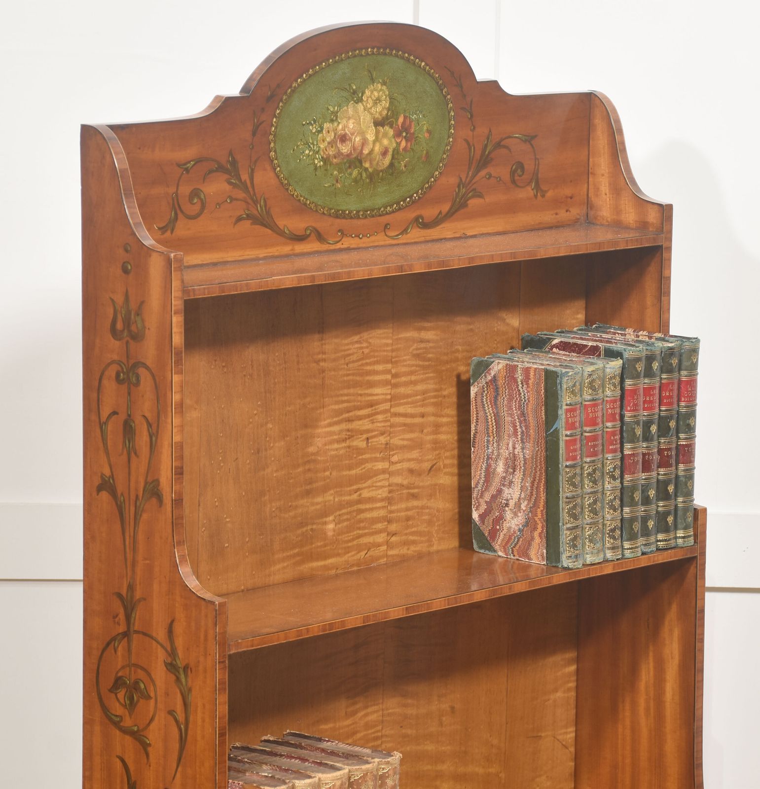 Satinwood Aesthetic Movement Open Bookcase photo vinterior