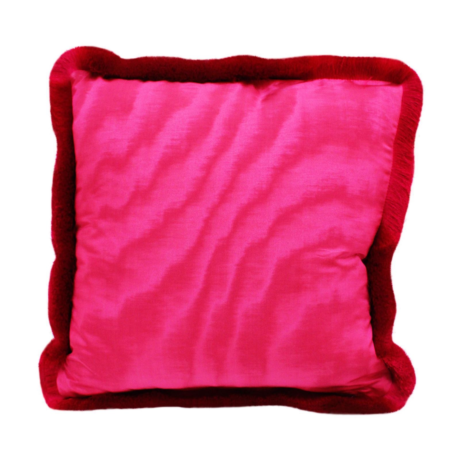Pair Of Contemporary Cushions In Cotton Fabric And Dark Moare And Fuchsia Parrots photo 749.0