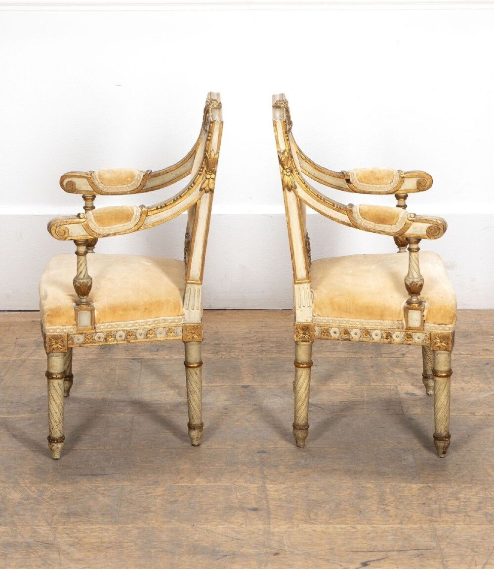 Fine Pair Of 19th Century French Gilded And Painted Childrens Salon Chairs photo vinterior