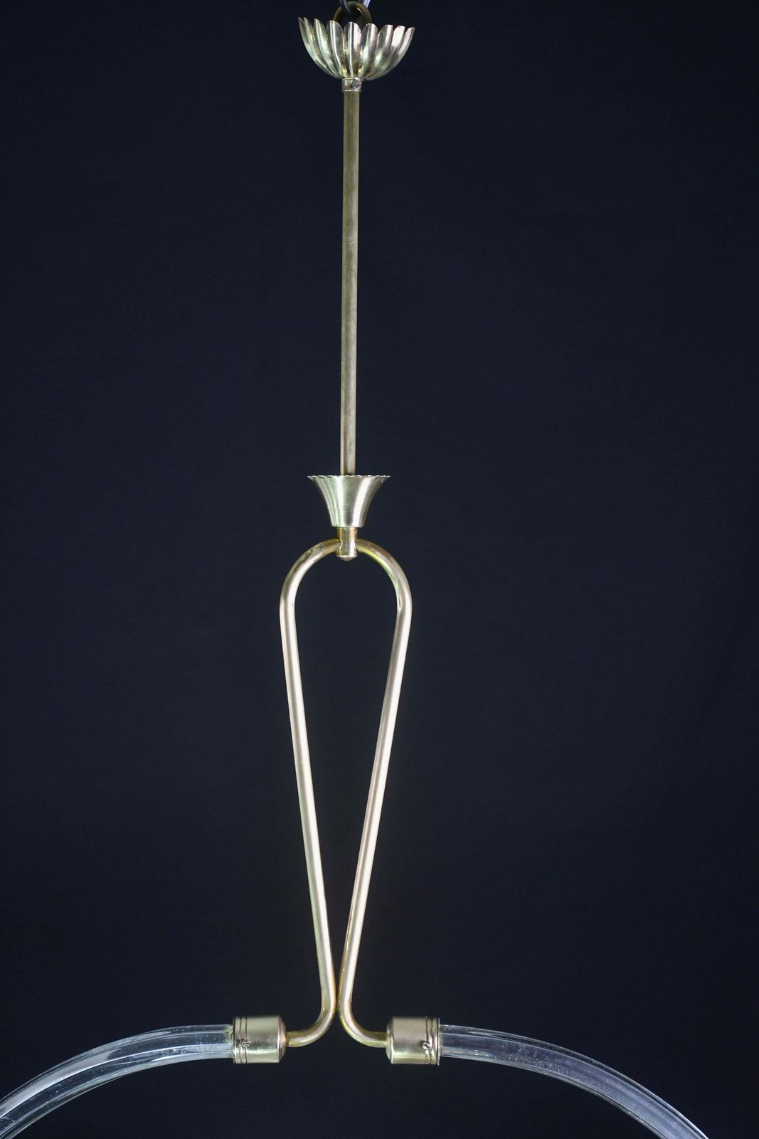 Extraordinary Art Decò Murano Glass And Brass Chandelier By Barovier & Toso 1940 photo vintage