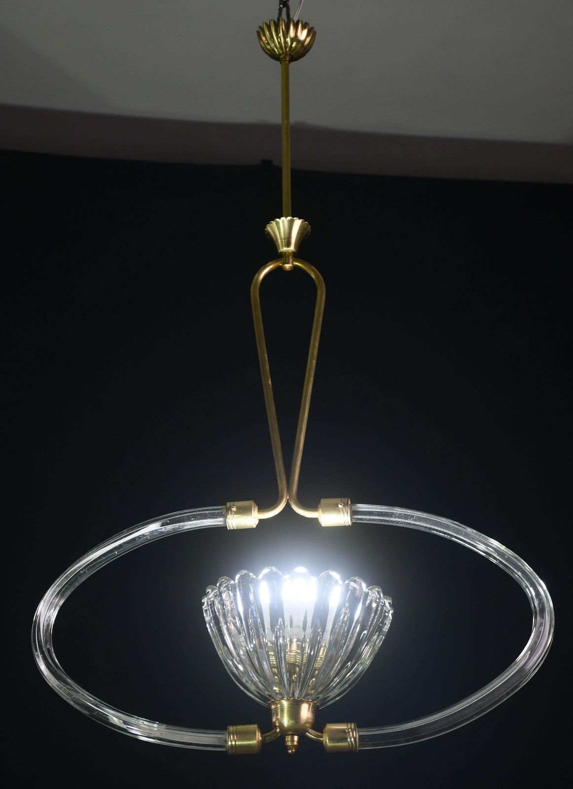 photo buy Extraordinary Art Decò Murano Glass And Brass Chandelier By Barovier & Toso 1940