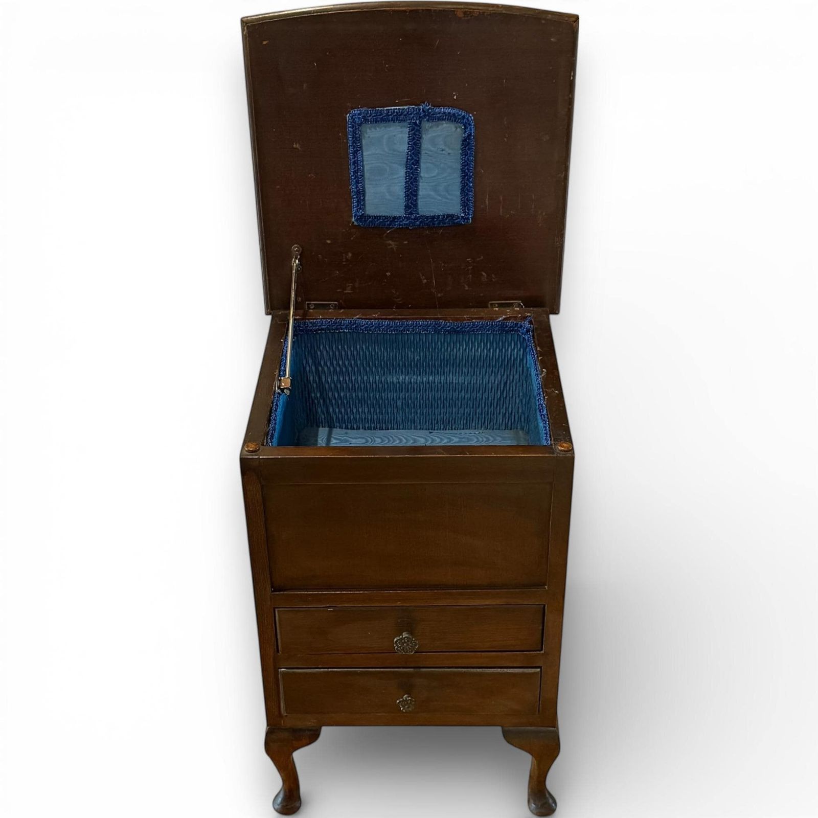 Vintage Mahogany Sewing Cabinet Georgian Style Work Table Storage Box Early 20th Century photo buy