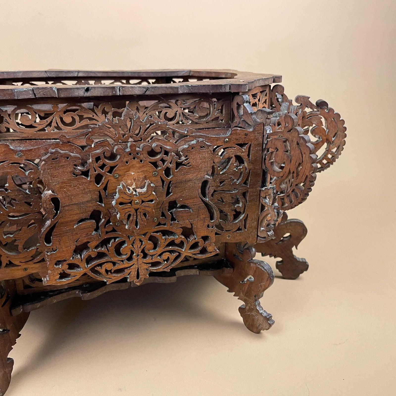 Antique Style Carved Wood Planter Jardiniere Stand Handmade Victorian Anglo Indian Style Hand Carved Wooden Planter Box Black Forest photo buy