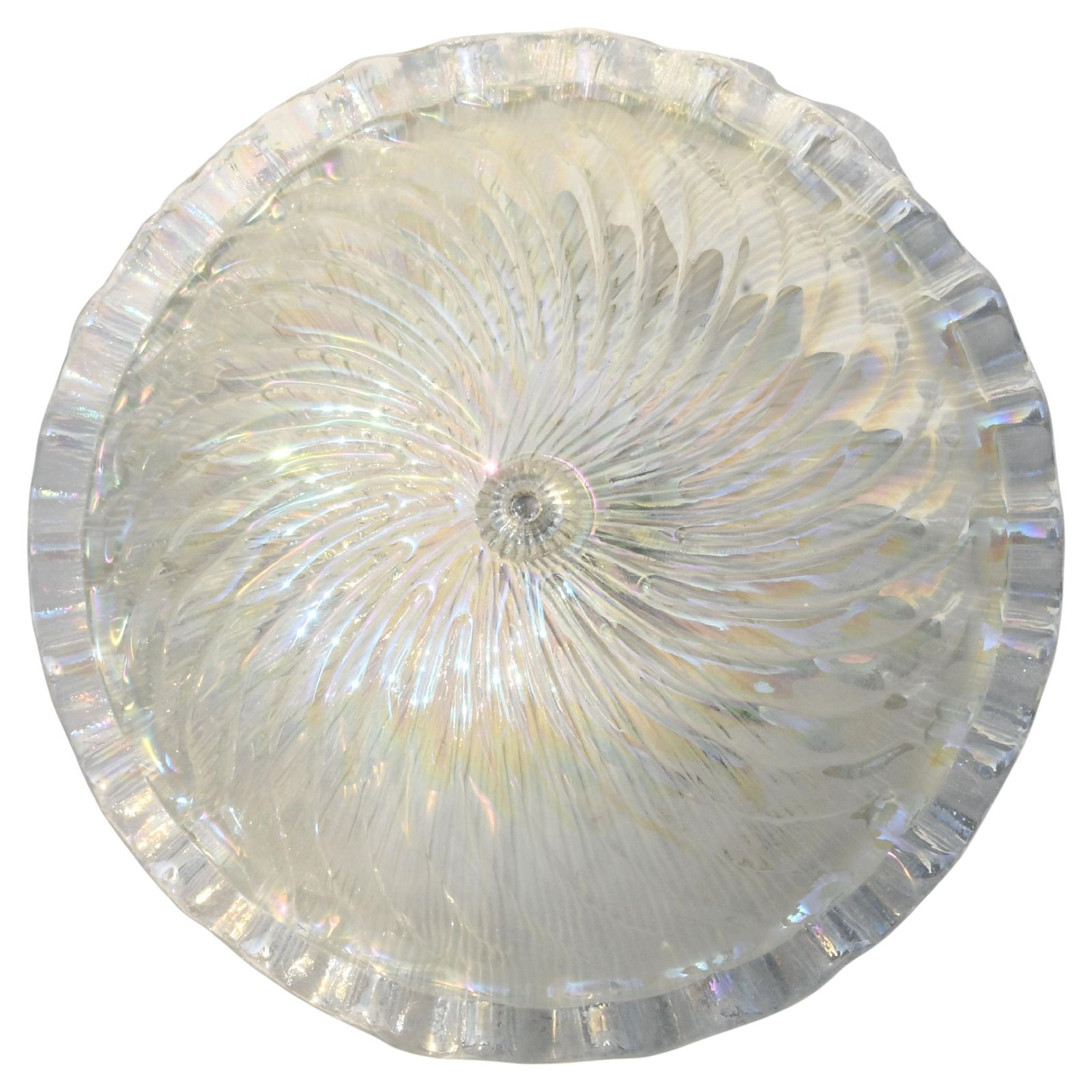 Lovely Italian Iridescent Murano Glass Ceiling Fixture, Murano, 1970
