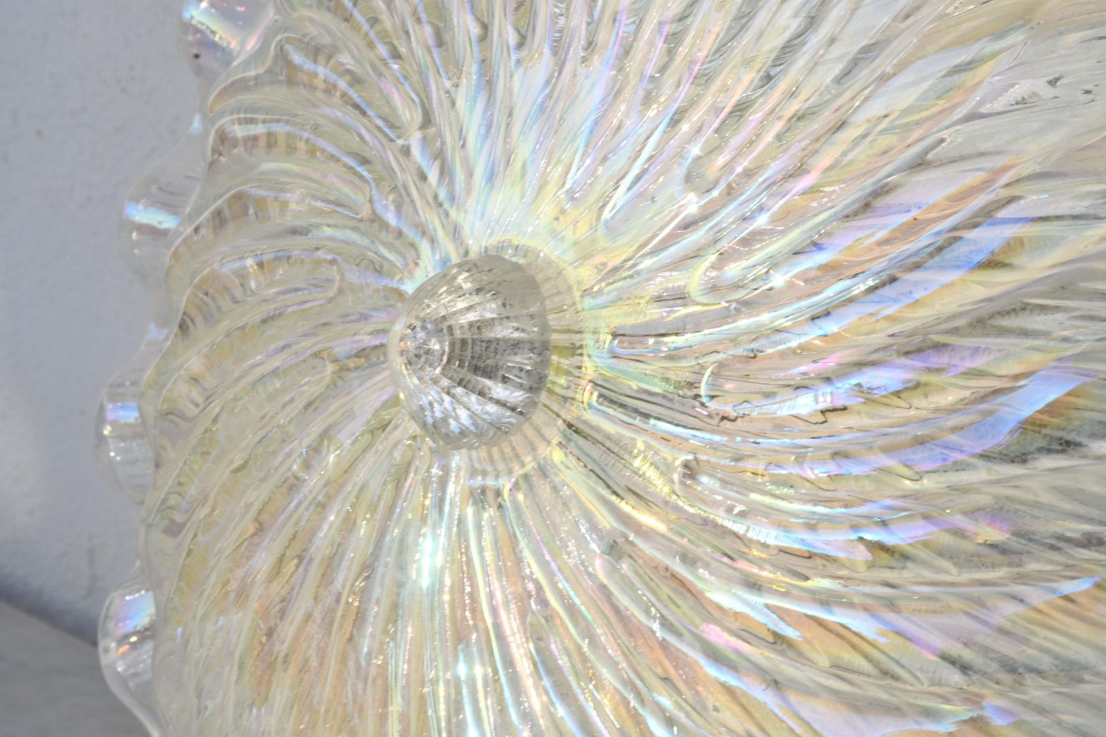 Lovely Italian Iridescent Murano Glass Ceiling Fixture, Murano, 1970 photo 1407.0