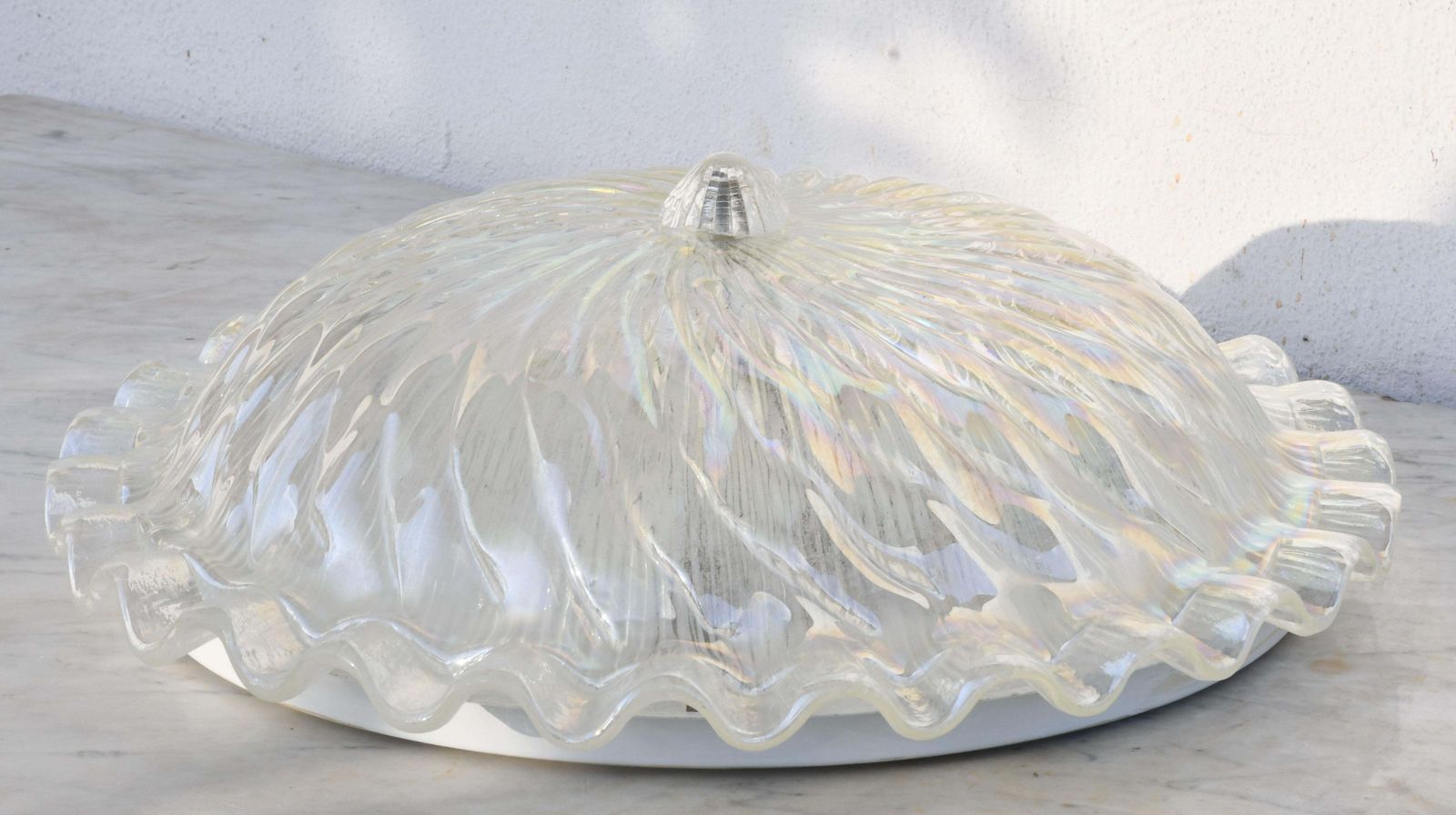 Lovely Italian Iridescent Murano Glass Ceiling Fixture, Murano, 1970 photo vintage